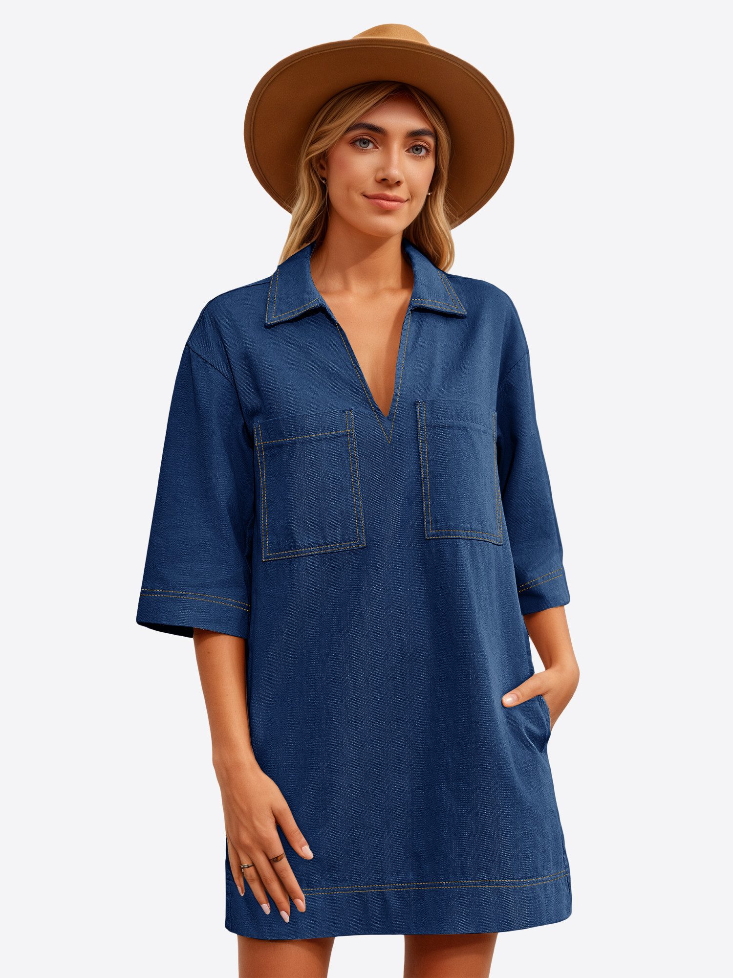 Imily Bela Jeanskleid Damen Freizeitkleidung (Packung, 1-tlg., 1per-Pack) Denim