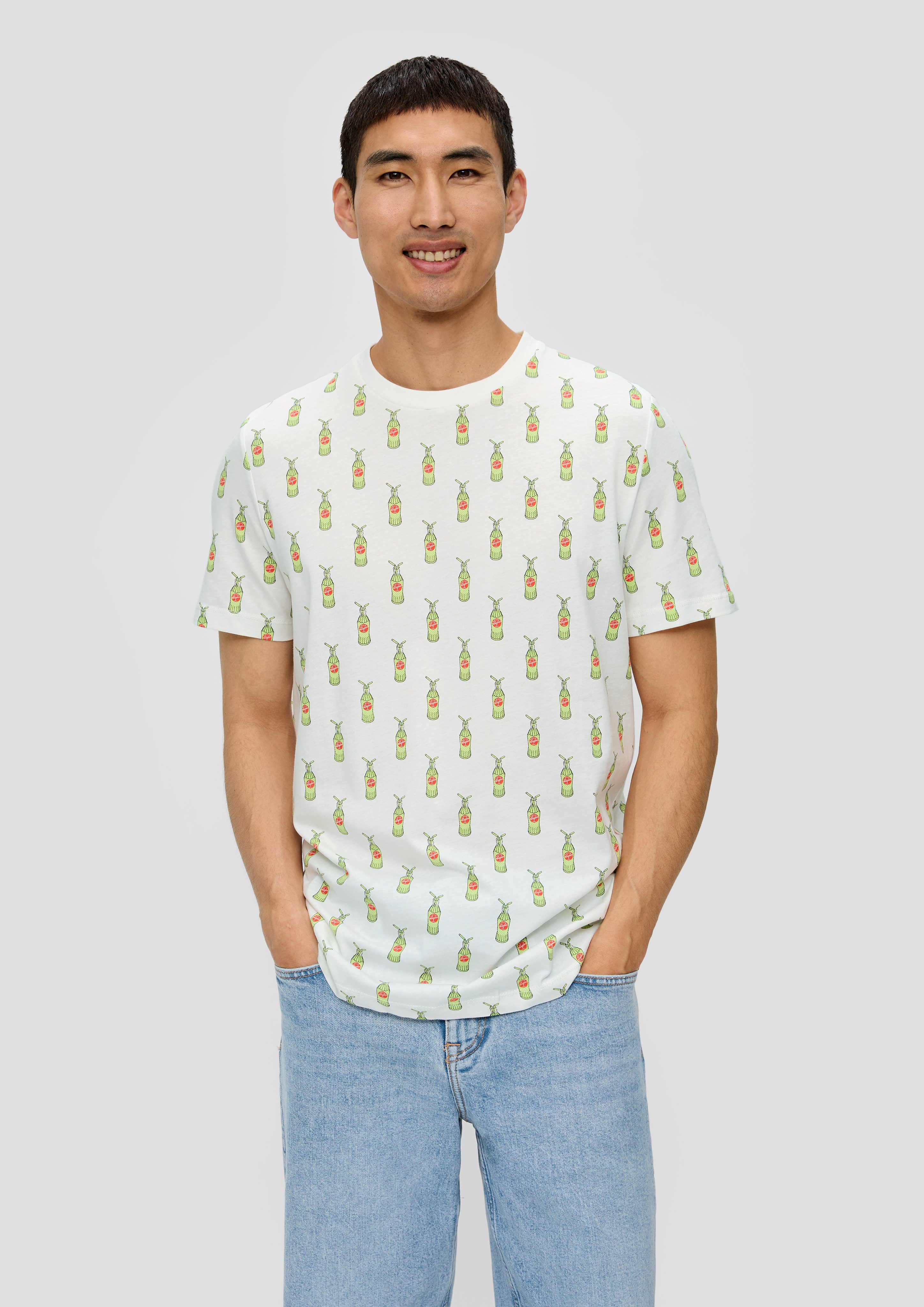 s.Oliver Kurzarmshirt Baumwoll-T-Shirt mit Crew Neck günstig online kaufen