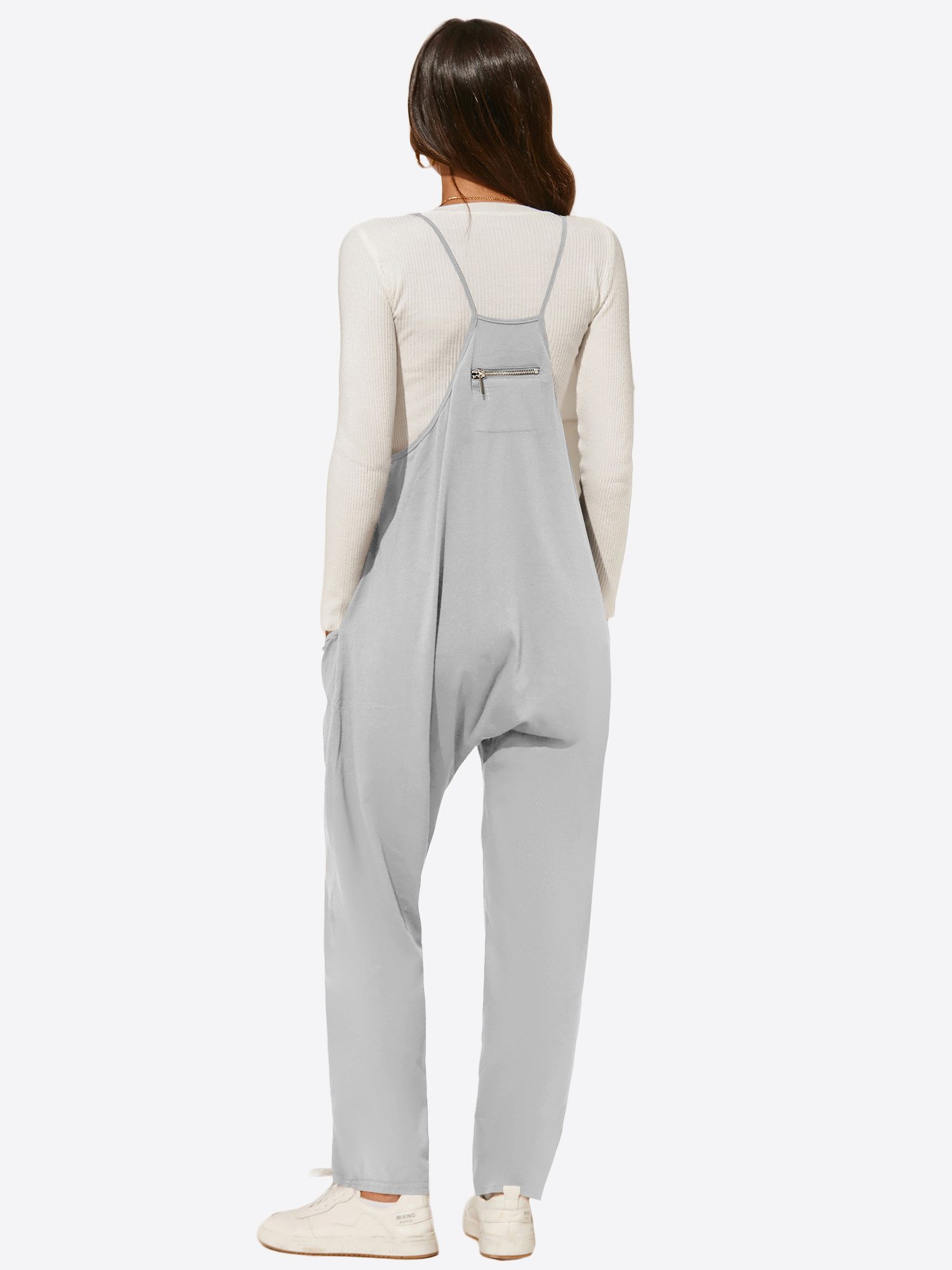 Imily Bela Jumpsuit Damen Lockere Lässige Lange Hosen (Packung, 1-tlg., 1per-Pack) Einfarbig