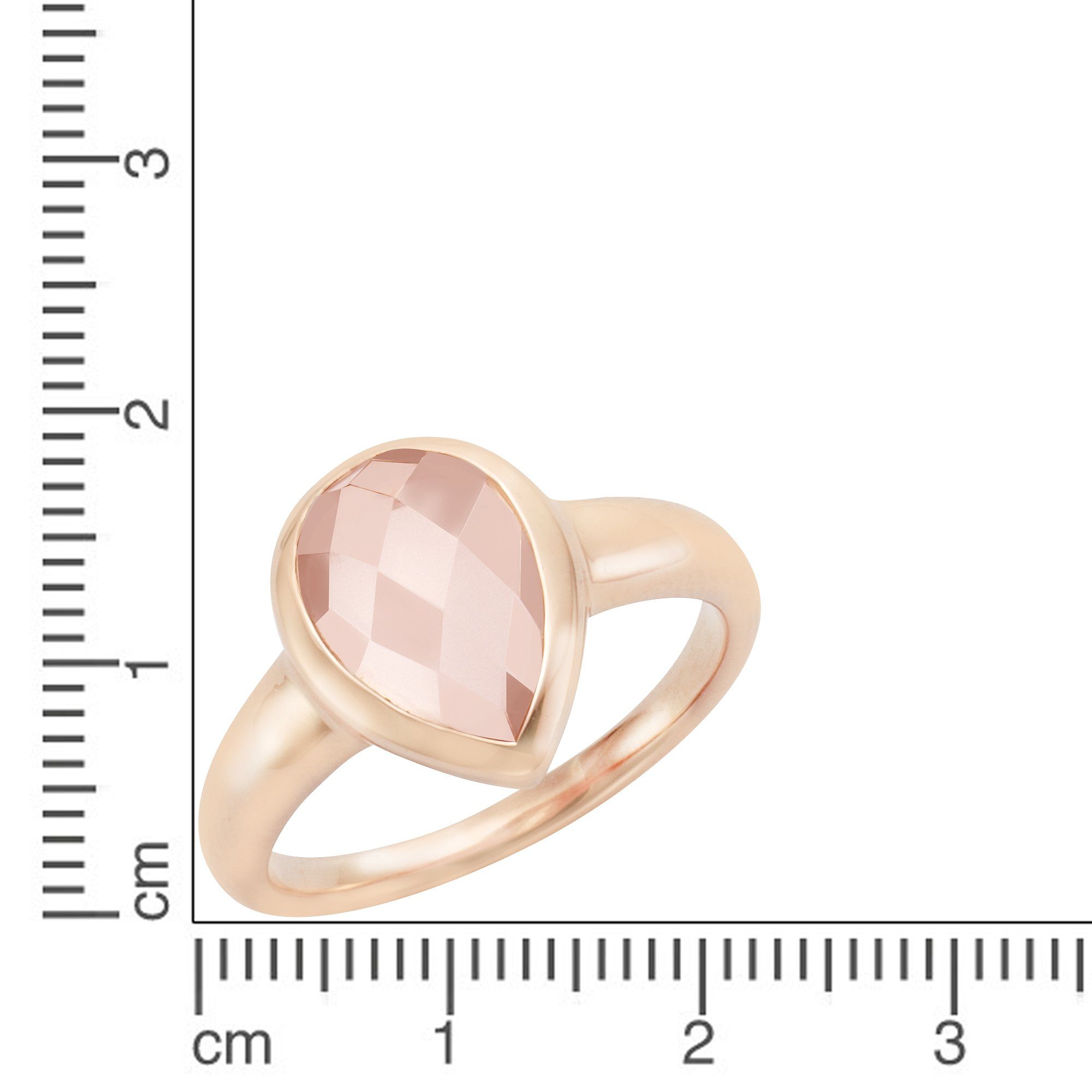 Jamelli Fingerring Silber 925 rosé-vergoldet mit echtem Rosenquarz günstig online kaufen