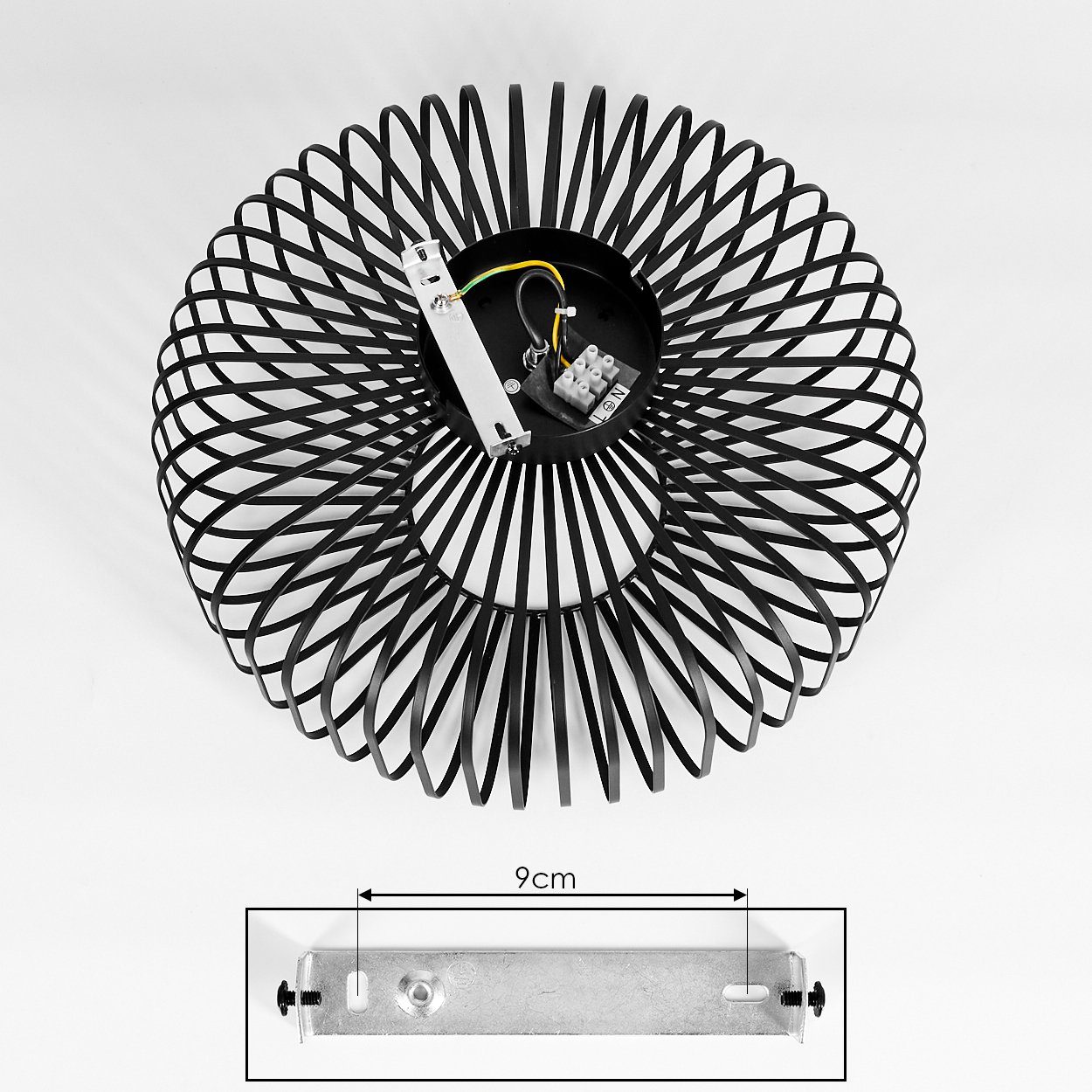 hofstein Deckenleuchte »Pieris« Deckenlampe aus Metall in Schwarz, ohne Leuchtmittel, E27, Leuchte m. Gitter u. Lichteffekt an der Decke – Bild 5 von 5