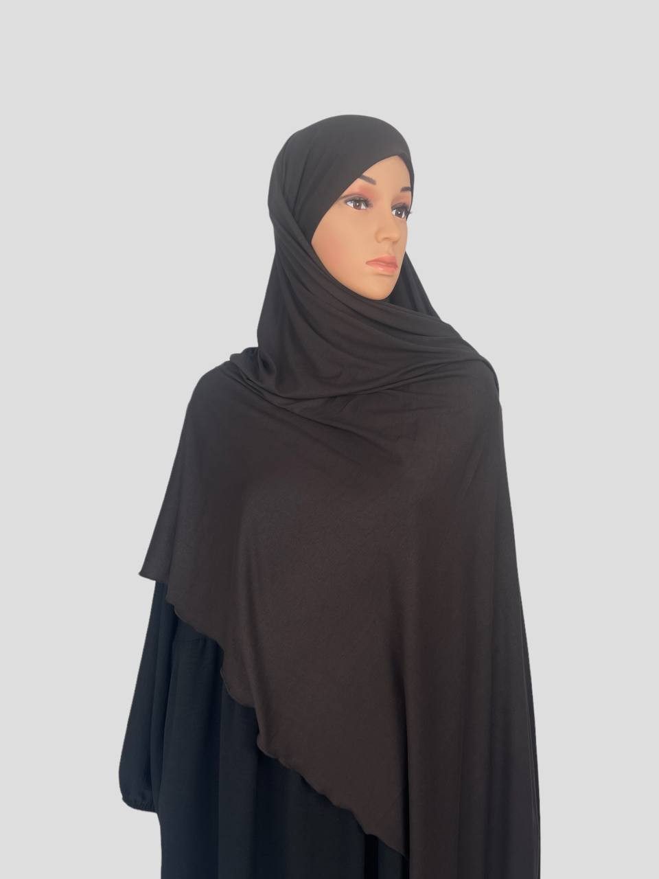 Aymasal Kopftuch XXL Jersey luxuriance Hijab mit integriertem Bone Scarf Kopftuch, Extra lang, 190x80, Bequem durch integrierten Bonet
