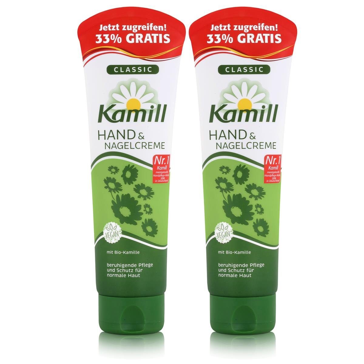 Kamill Hautcreme Kamill Hand & Nagelcreme Classic 133 ml - mit natürlicher Kamille (2er