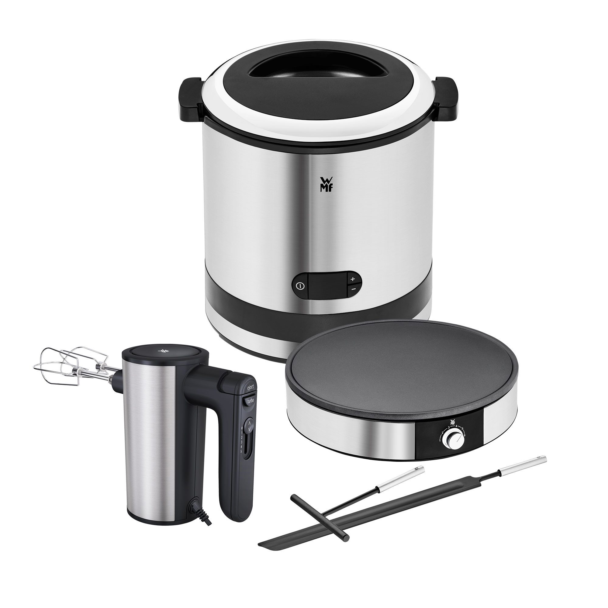 WMF Eismaschine 3in1, Crepes Maker und Handrührgerät, Set 3-teilig