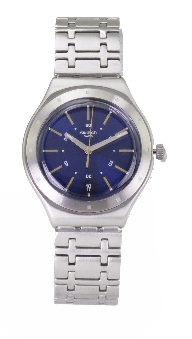 Swatch Quarzuhr Swatch Herren Quarz Uhr YGS472G Irony Big Dirigent X85, (Silber)