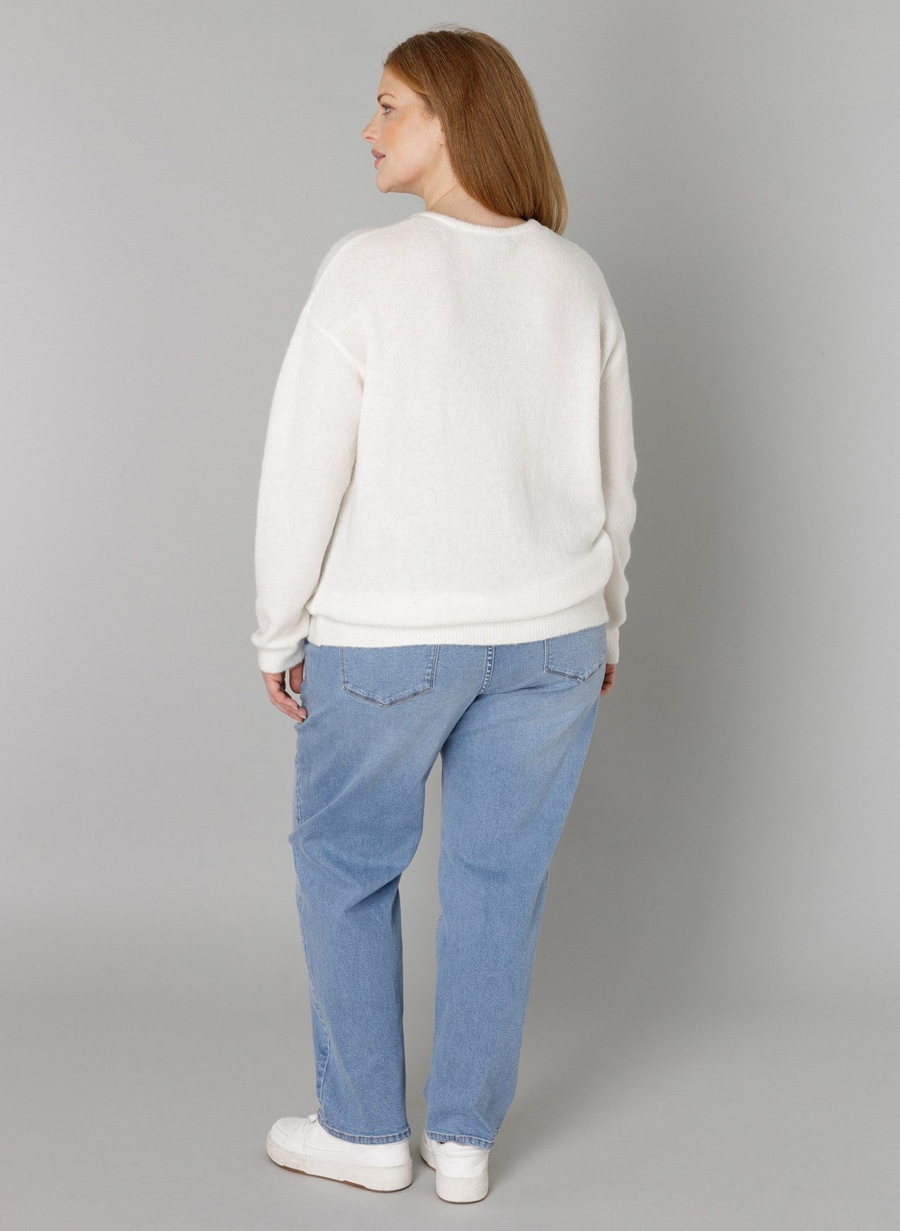 Base Level Curvy Cardigan Yulia mit Woll-Anteil und Knopfleiste