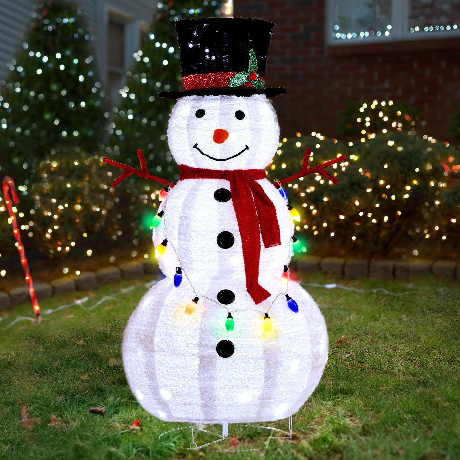 LALAHO Schneemann 120cm LED-Schneemann Weihnachten deko, mit 100 LEDs Weihn günstig online kaufen