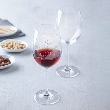 GRAVURZEILE Rotweinglas mit Gravur - Beste Mama der Welt - Lasergraviert - Muttertagsgeschenk, Qualitätsglas aus dem Hause Leonardo, Ausführung: Daily Weinglas