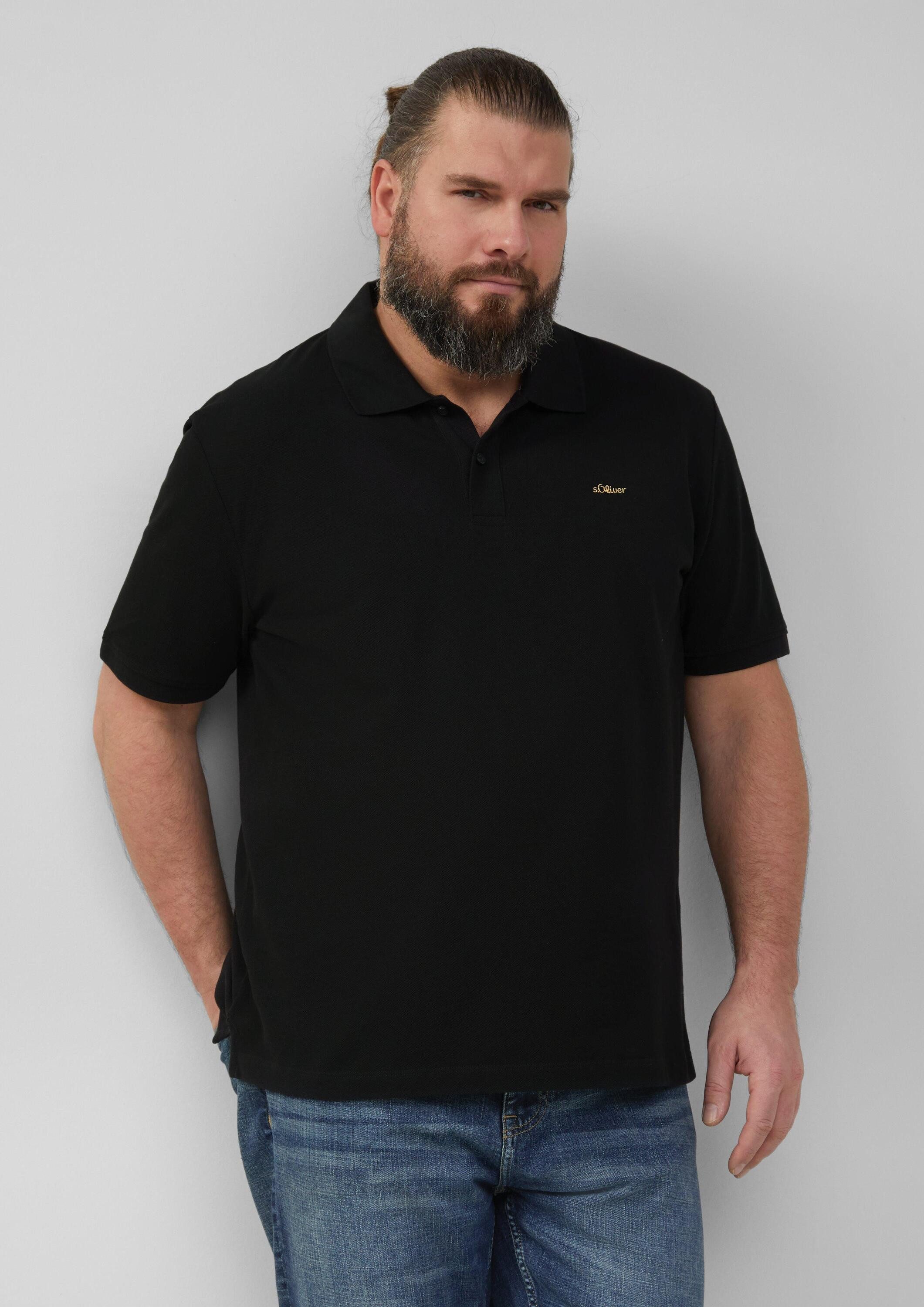 s.Oliver Kurzarmshirt Polo-Shirt Poloshirt mit Logo-Stickerei günstig online kaufen