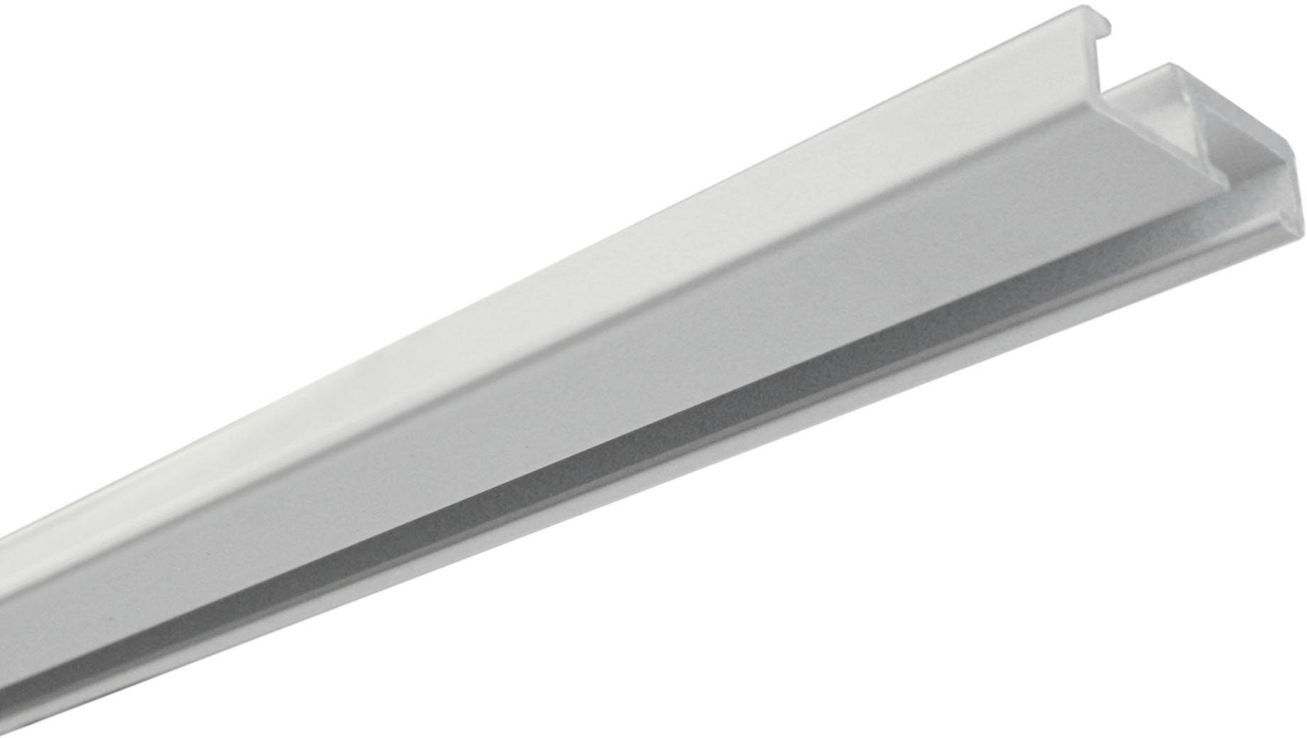 GARDINIA Vorhangschiene, 1-läufig, Fixmaß, mit Bohren, Metall, Serie Aluminim-Vorhangschiene