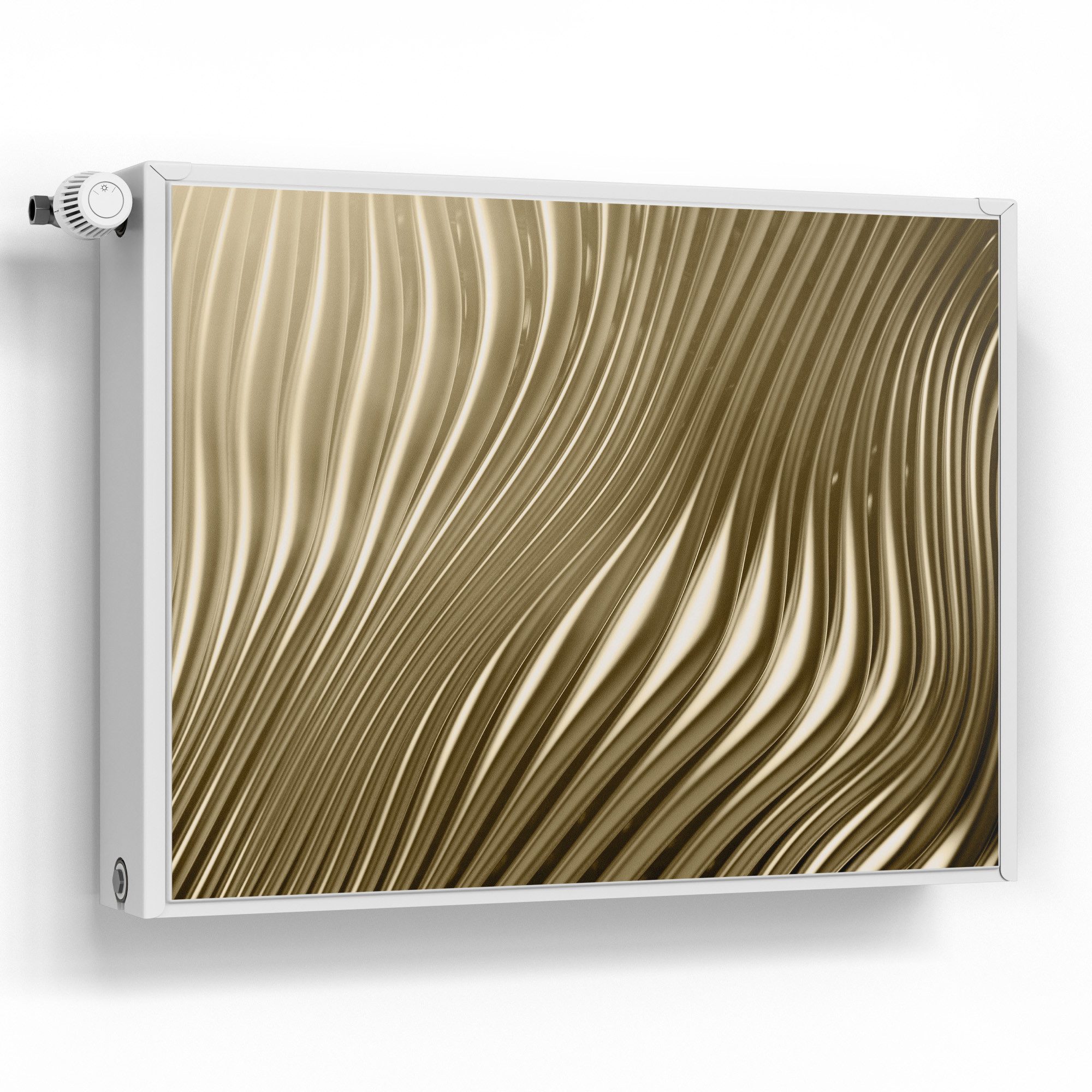 DEQORI Magnetfolie 'Goldenes Rillendesign', beschreibbar Heizung Magnetmatte magnetisch Magnetfolie