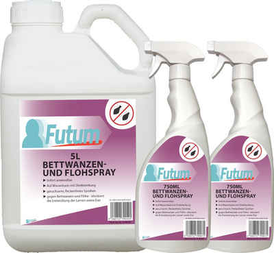 FUTUM Insektenspray Anti-Bettwanzen-Spray Floh-Mittel Ungeziefer-Spray, 6.5 l, auf Wasserbasis, geruchsarm, brennt / ätzt nicht, mit Langzeitwirkung
