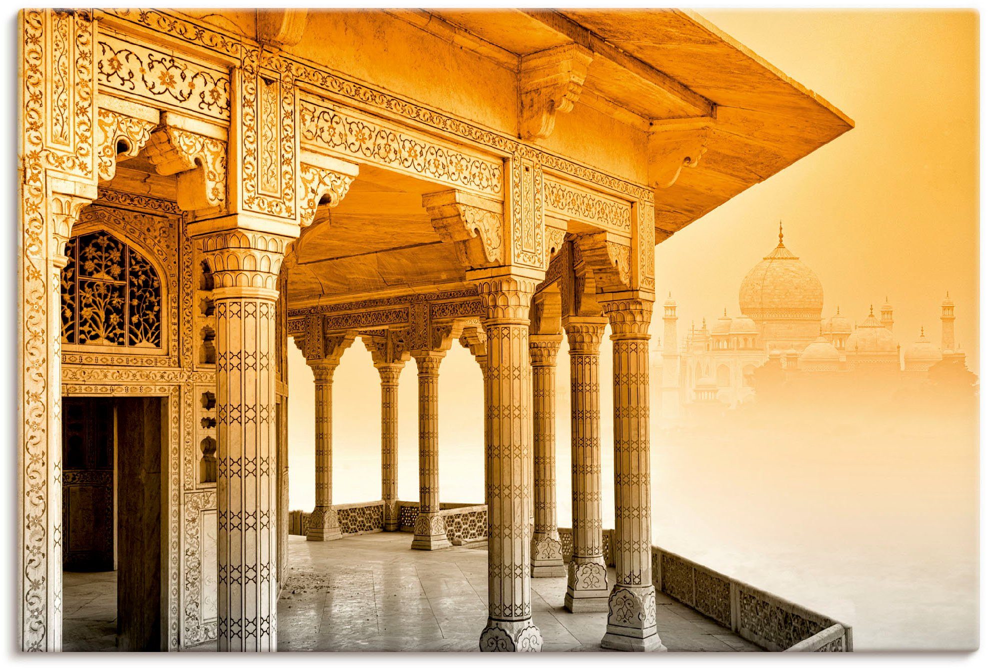 Artland Wandbild »Fort Agra mit Taj Mahal«, Gebäude (1 Stück), in vielen Größen & Produktarten - Alubild / Outdoorbild für den Außenbereich, Leinwandbild, Poster, Wandaufkleber / Wandtattoo auch für Badezimmer geeignet-Otto