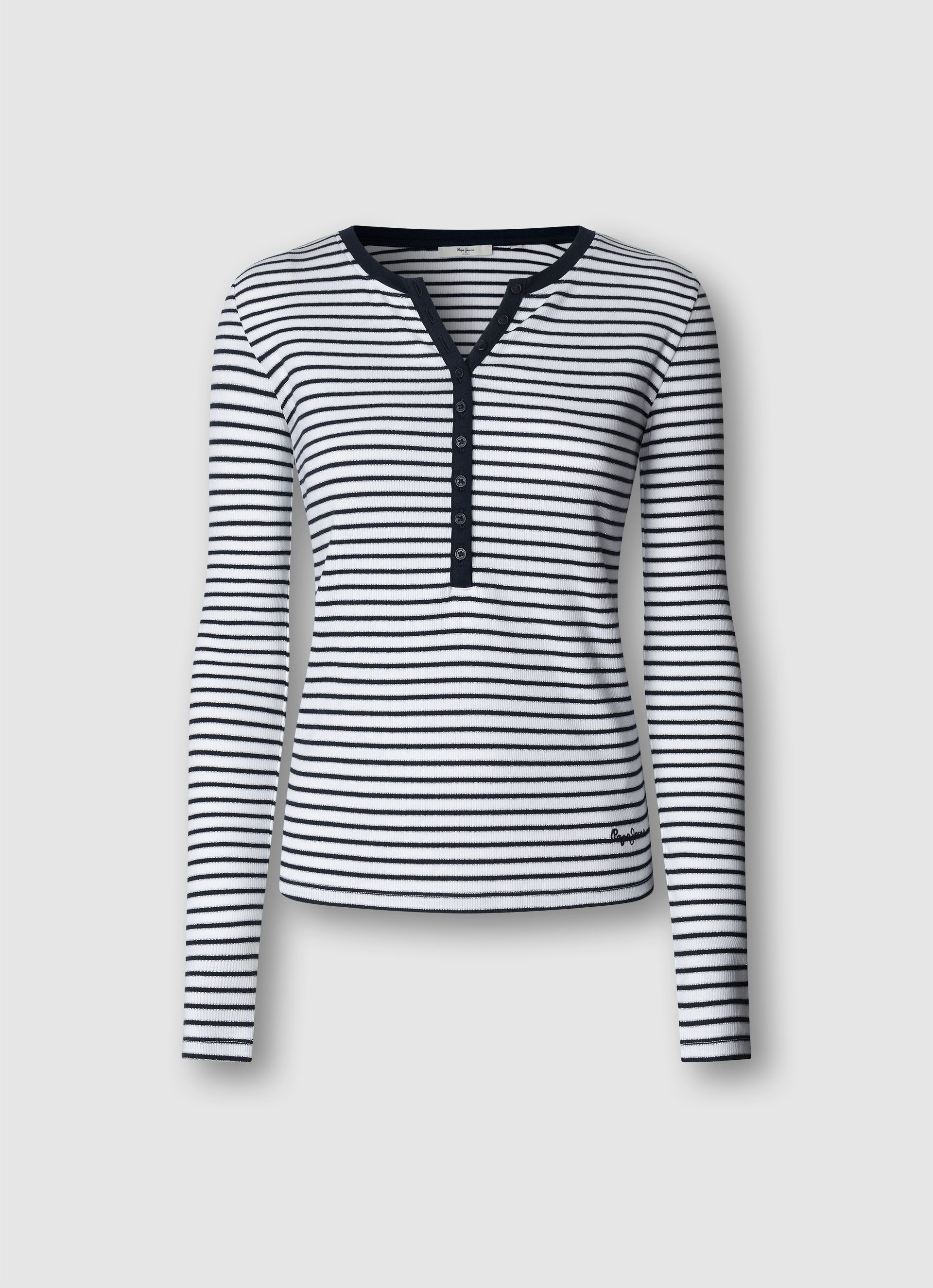 Pepe Jeans Langarmshirt MEG mit Knopfleiste günstig online kaufen
