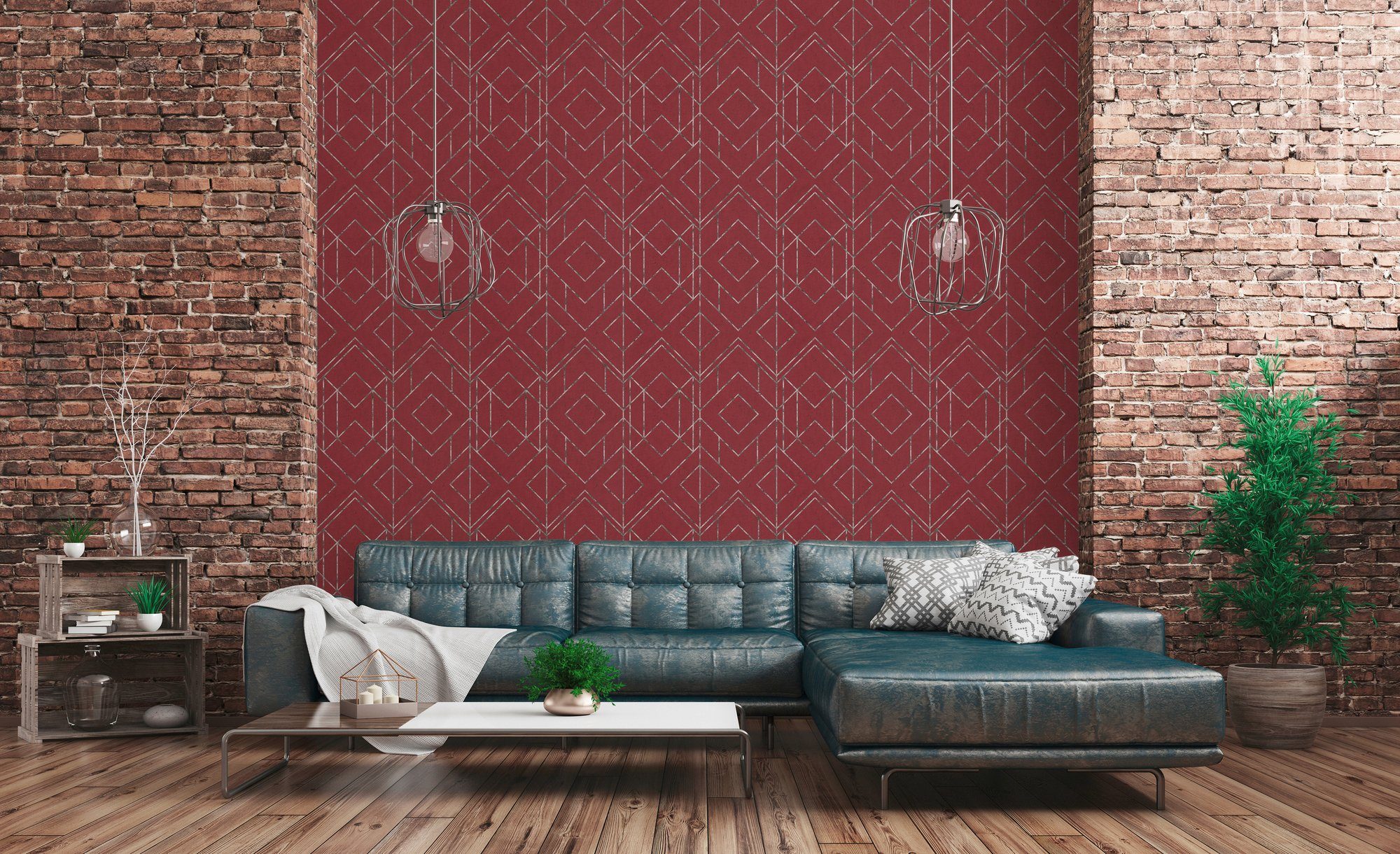 Geometrisch Vliestapete Tapete Metropolitan walls geometrisch, New grafisch, rot/grau/weiß Stories, living Ava York, Orientalische