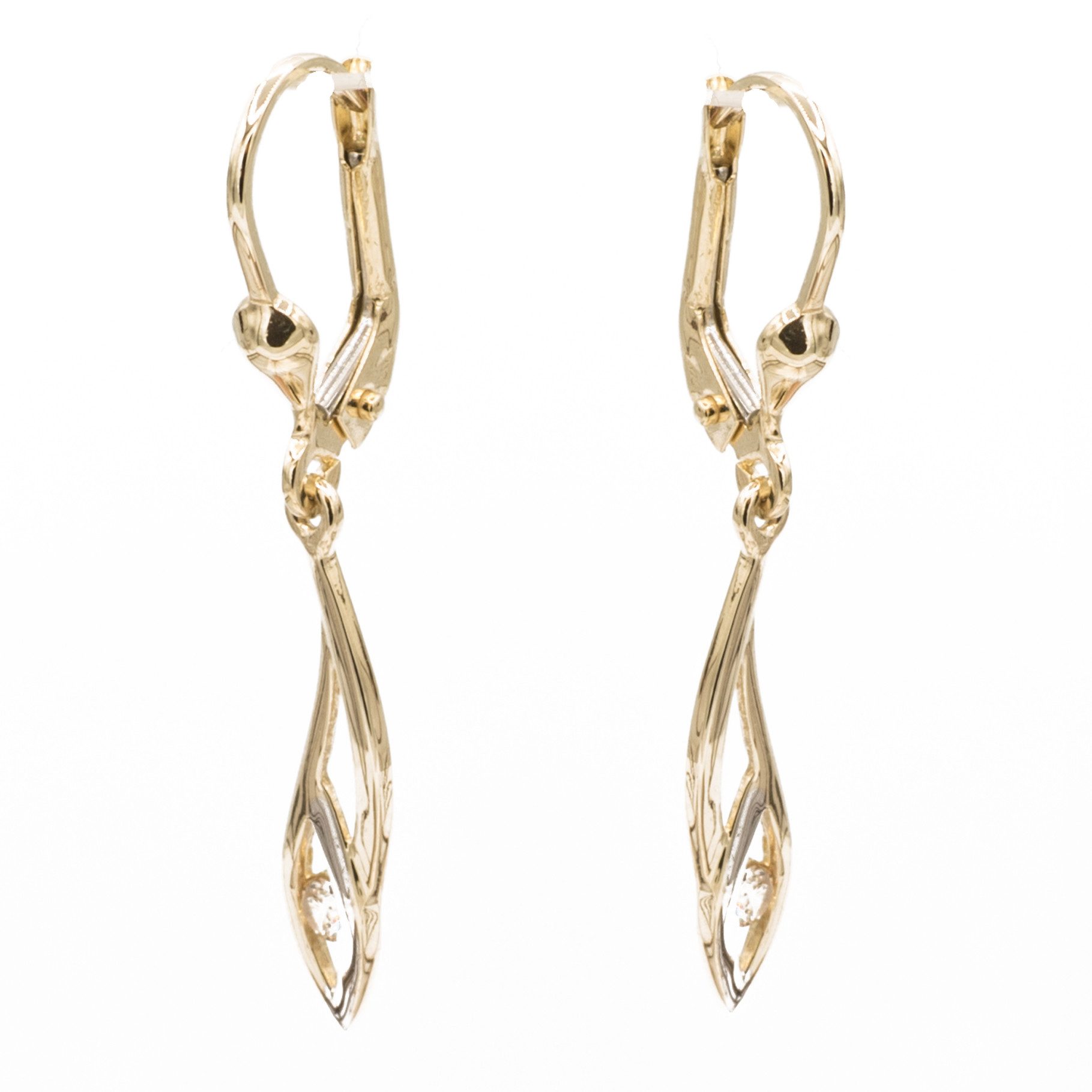 Bella Carina Paar Ohrhänger Bicolor Ohrringe 333 Gold 8 Karat mit Zirkonia günstig online kaufen