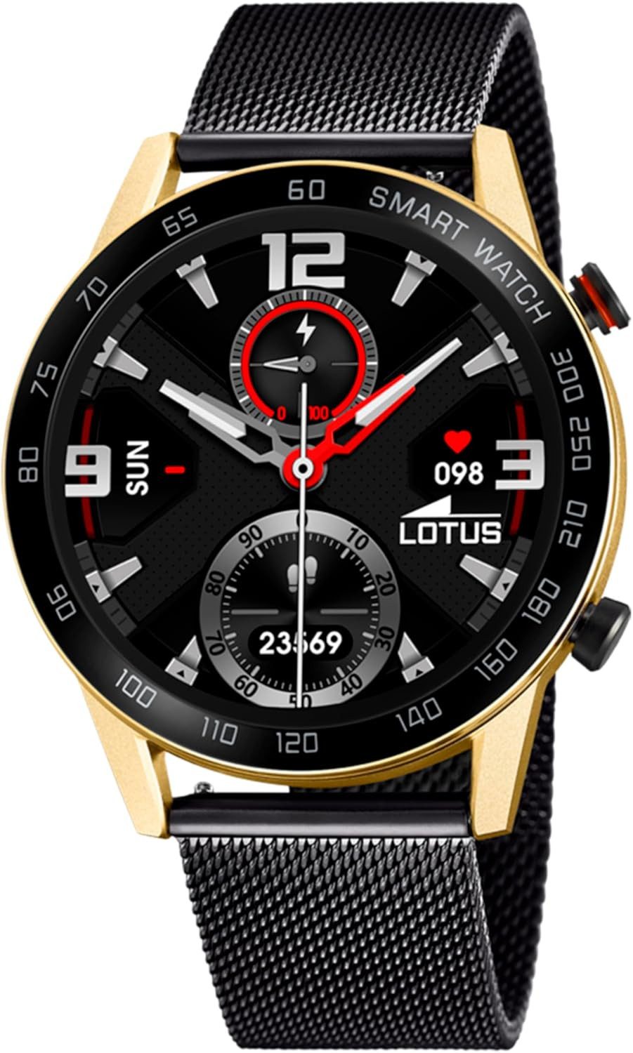 Lotus 50019/1 Smartwatch (1,9 cm, android ios), Smartwatch mit Edelstahlgehäuse, 45 mm Durchmesser