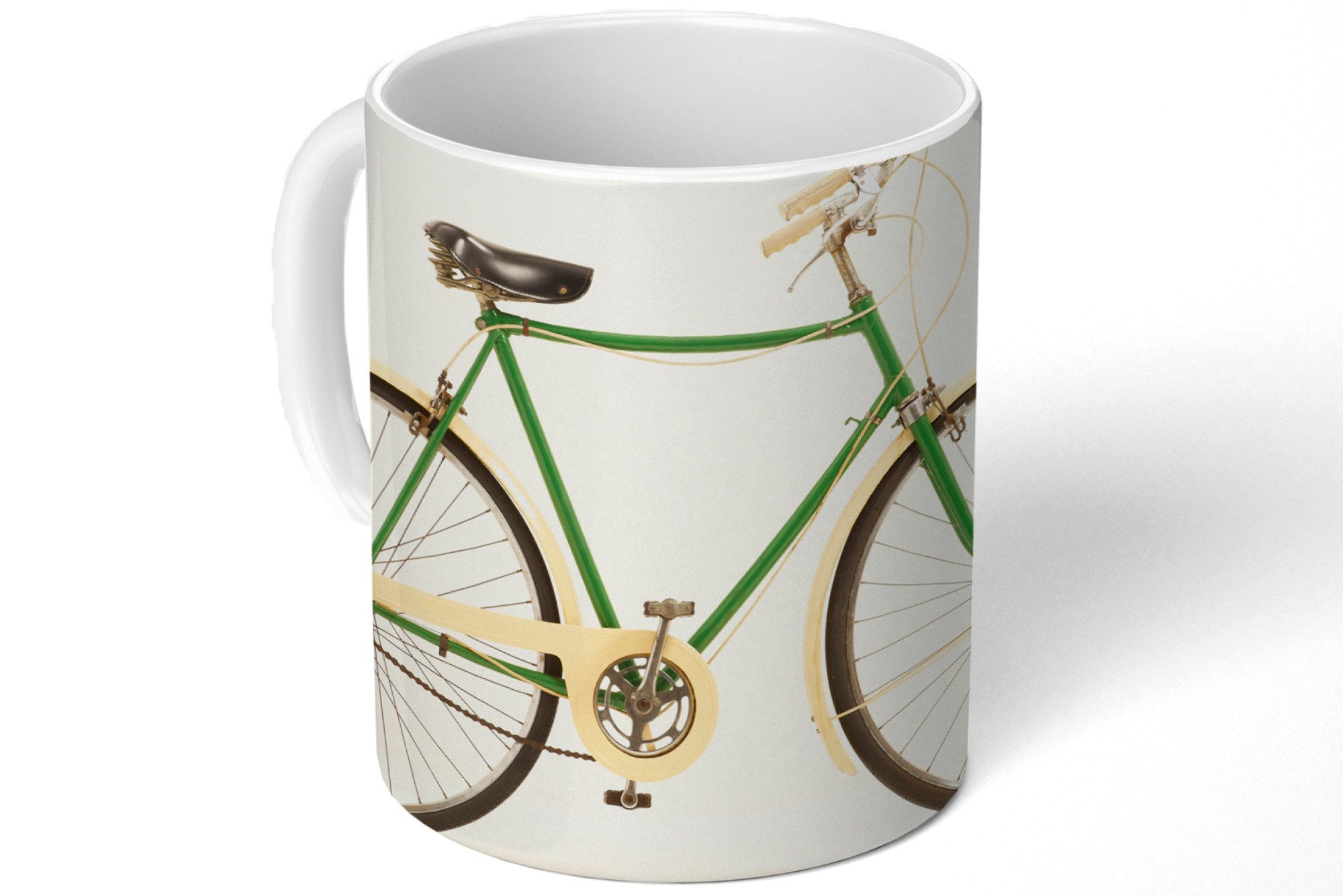 MuchoWow Tasse Ein grünes einzigartiges Fahrrad, 1-tlg., Keramik, Kaffeetassen, Teetasse, Becher, Kaffeebecher, Geschenk