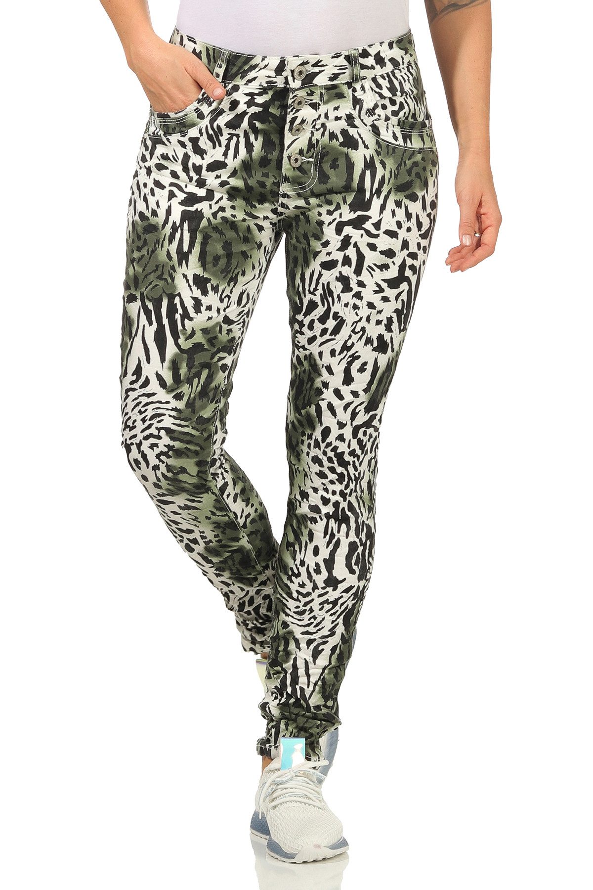 Jewelly Skinny-fit-Jeans 57 Hüftjeans angesagte Prints