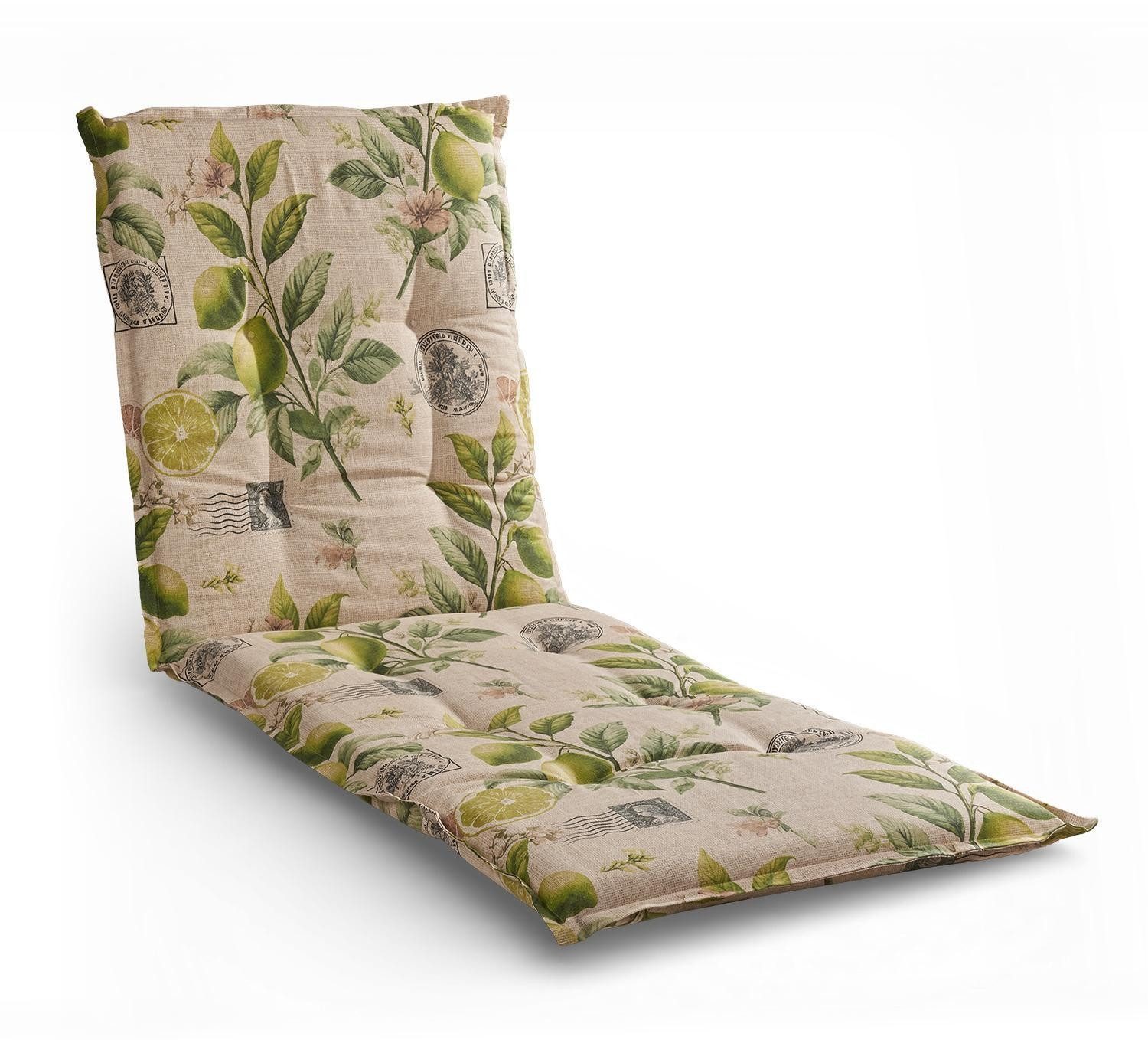 GO-DE Liegenauflage LIMETT, 60 x 190 cm, Beige, Gelb, Grün, (1 St), seitliche Bindekordeln und verstellbares Gurtband