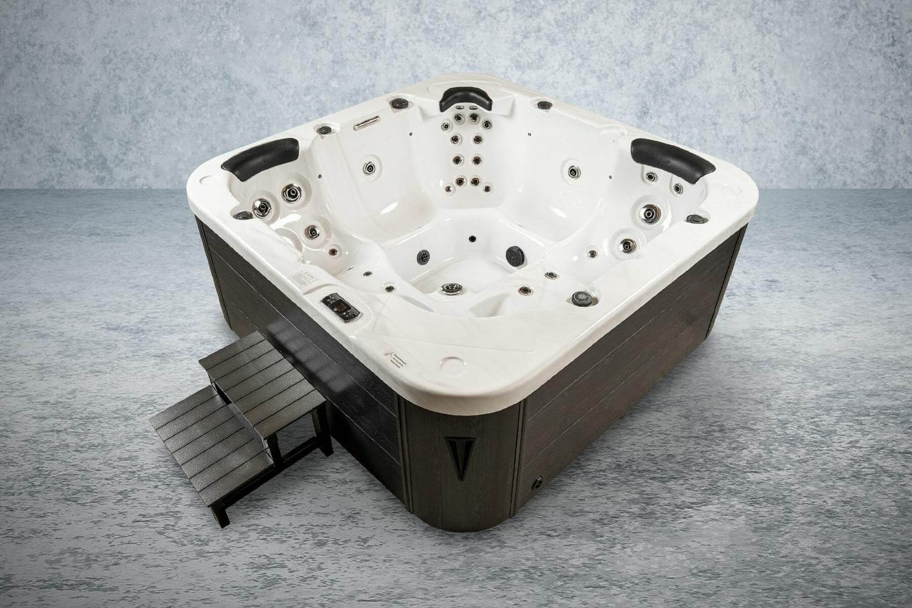 PureHaven Whirlpool PureHaven American Outdoor-Whirlpool Torina Brown 215x215 - 5 Personen, Rücken-/Gesäß-/Nacken- und Fußmassage