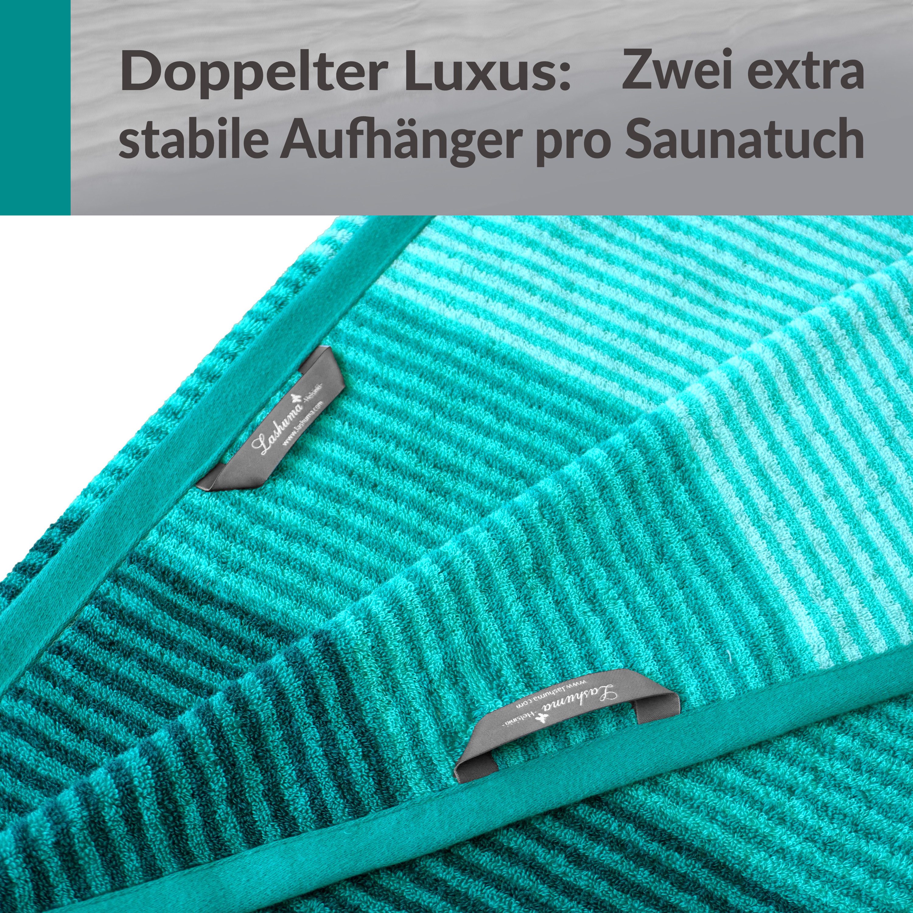 Lashuma Saunatuch Handtuch XXL Helsinki, Frottee (1-St), Premium Bade - Saunahandtuch 85x200 für Damen und Herren – Bild 4 von 5