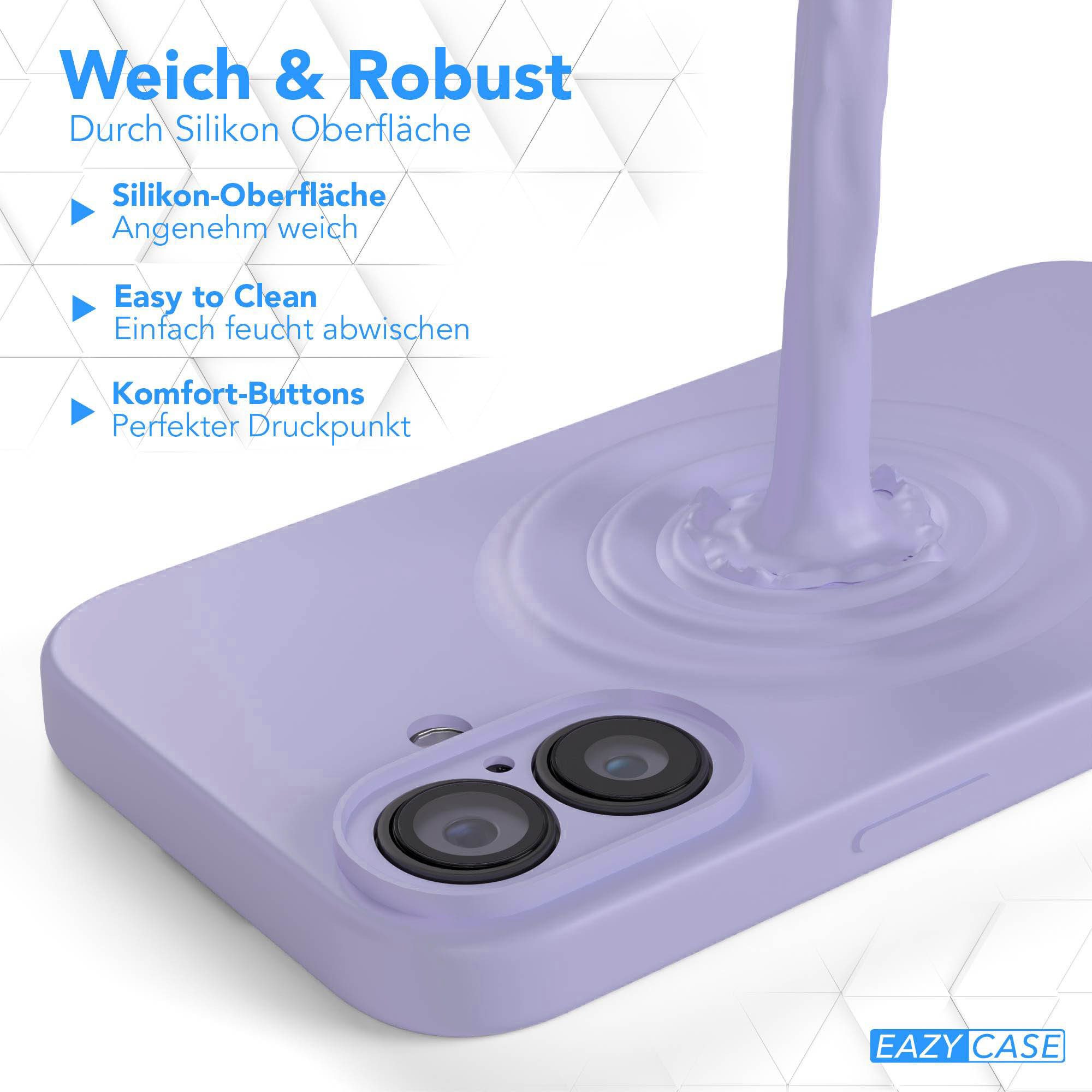 EAZY CASE Handyhülle für Apple iPhone 16 Hülle Silikon 6,1 Zoll, Silikonhülle stoßfest Smart Slimcover Case Dünn Blau Lila – Bild 5 von 5