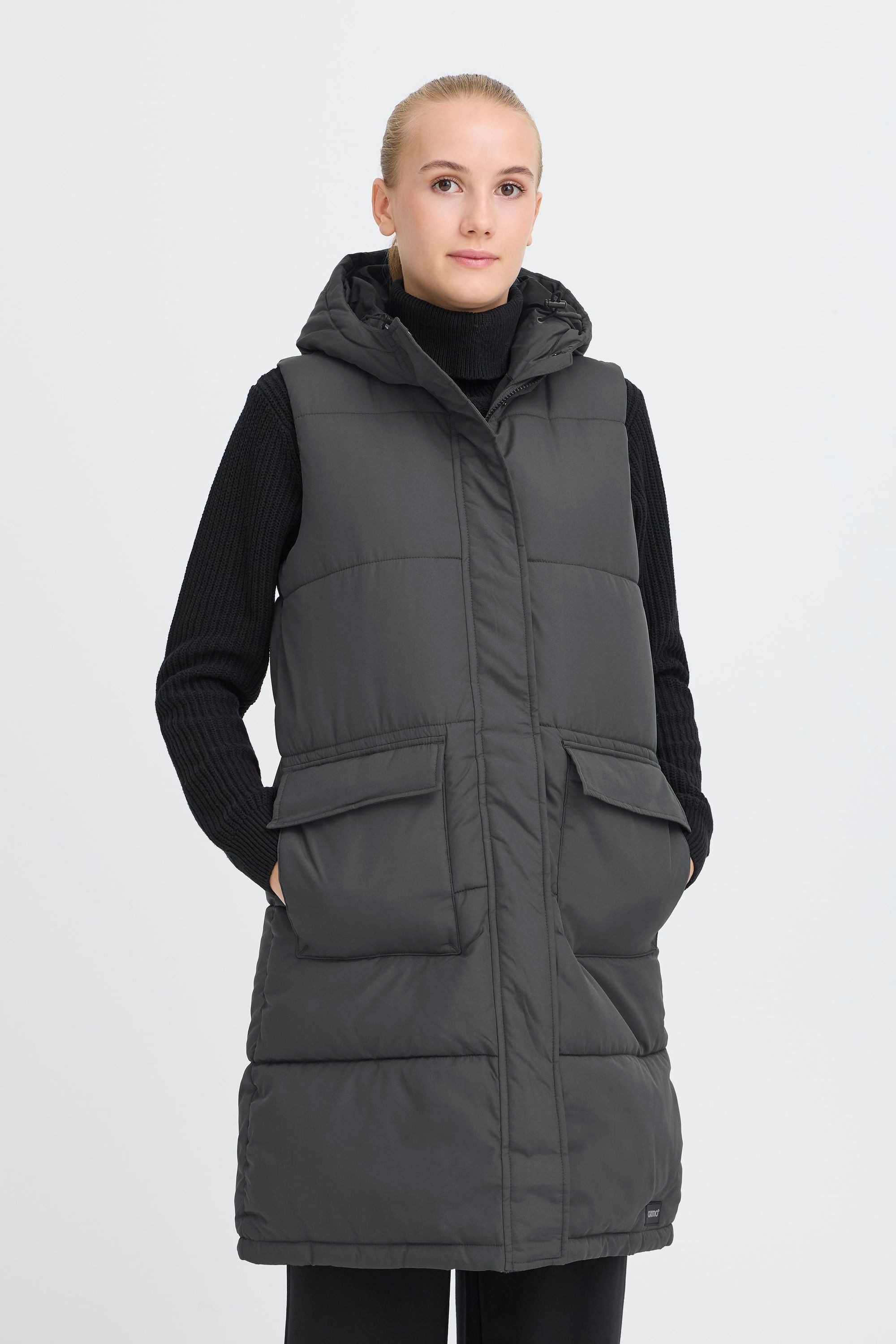 OXMO Steppweste OXMINNA LONG VEST Modische Steppweste mit Kapuze günstig online kaufen