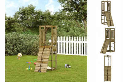 vidaXL Spielhaus Spielturm mit Kletterwand Imprägniertes Kiefernholz Kinder Garten Klet