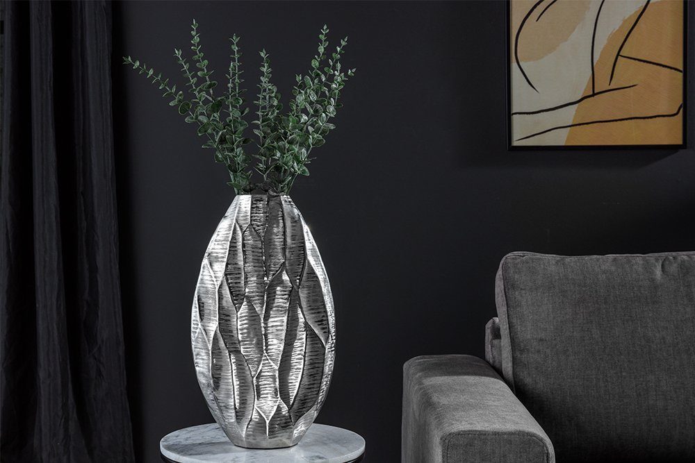 riess-ambiente Tischvase ORGANIC ORIENT 44cm silber (1 St), Wohnzimmer · Dekoration · Metall · Blumen