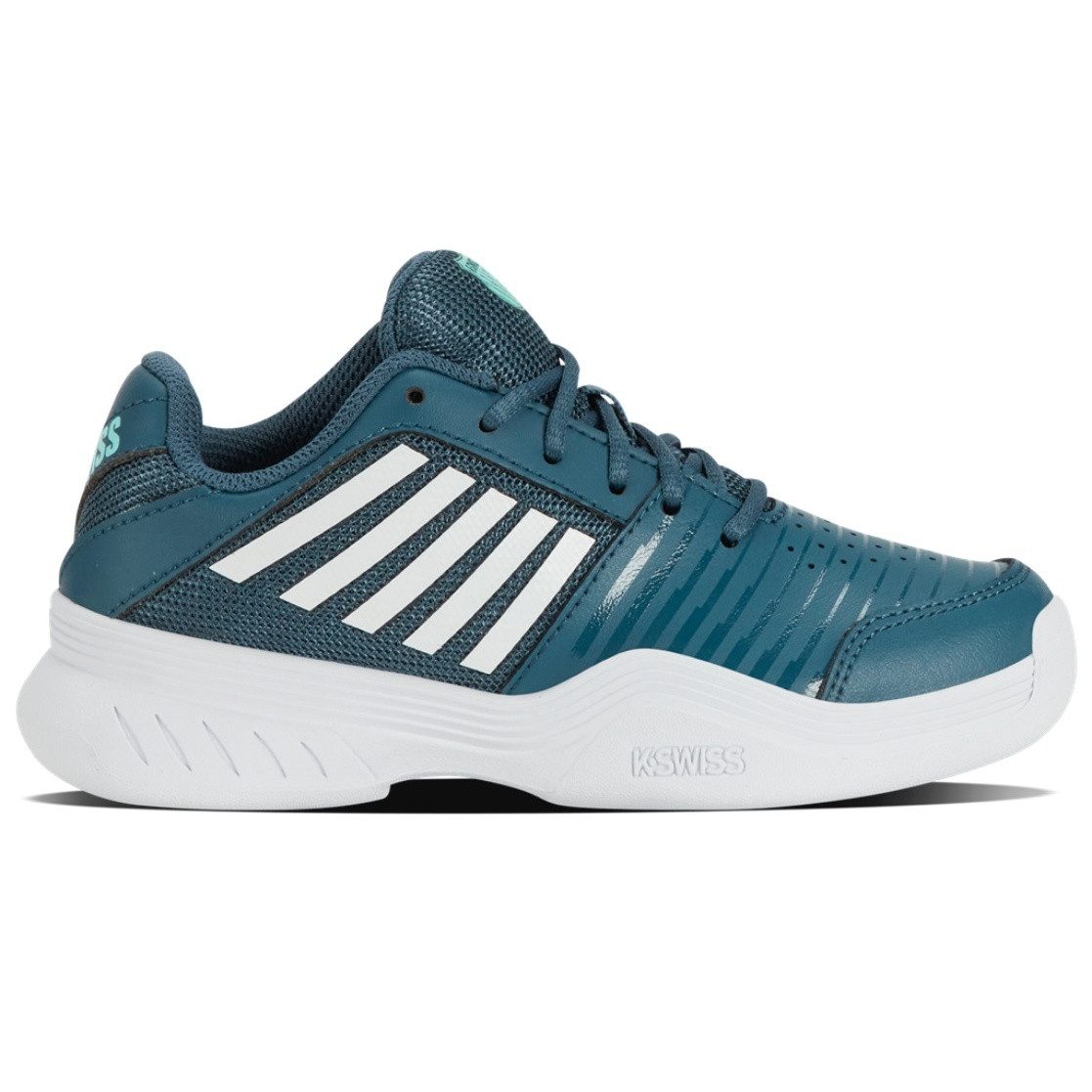 Court Express Indoor/Carpet/Teppich tealblau/weiss Kinder Tennisschuh