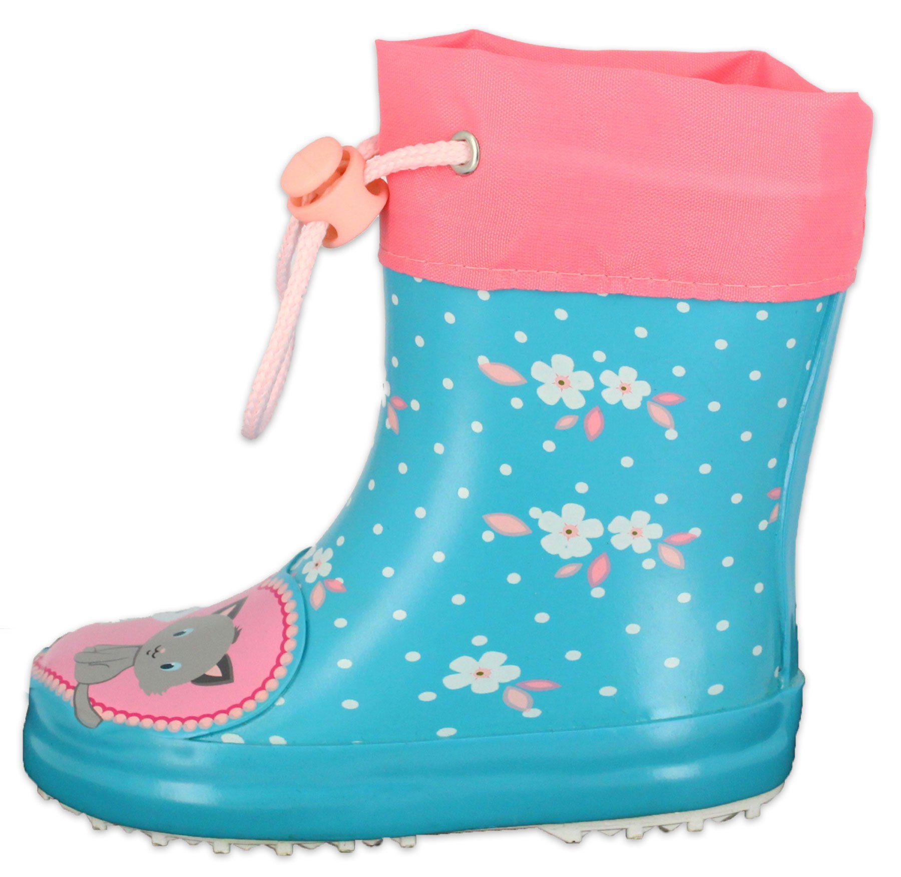 Beck Kleinkinder Gummistiefel Kätzchen Gummistiefel (wasserdicht, für trockene Füße bei Regen und Matschwetter) Naturkautschuk, flexible Laufsohle, herausnehmbare Innensohle