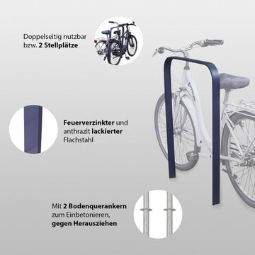 TRUTZHOLM Fahrradständer 2x Fahrrad Anlehnbügel zum Einbetonieren aus Flachstahl 760 mm breit