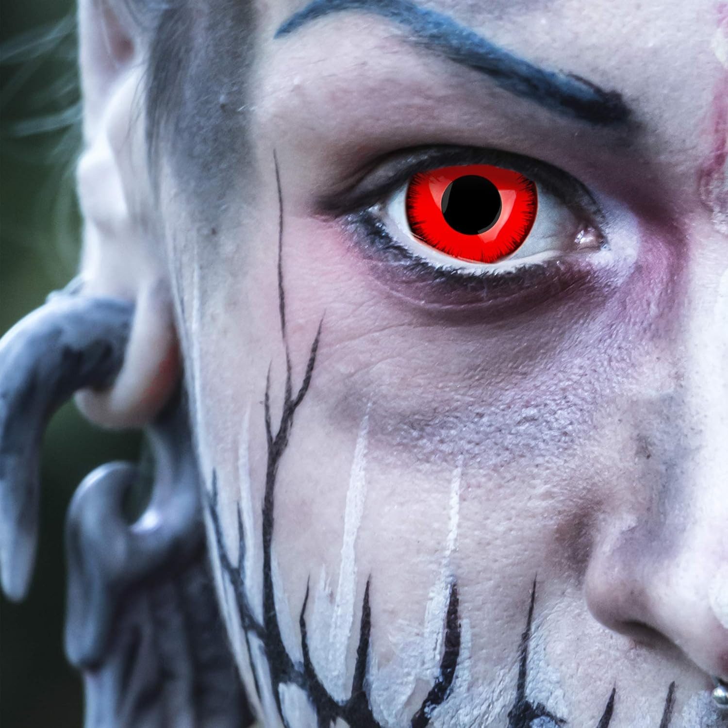 MeralenS Jahreslinsen rote 'Red Lunatic 17 mm' mini Sclera 1 Paar. Halloween & Cosplay