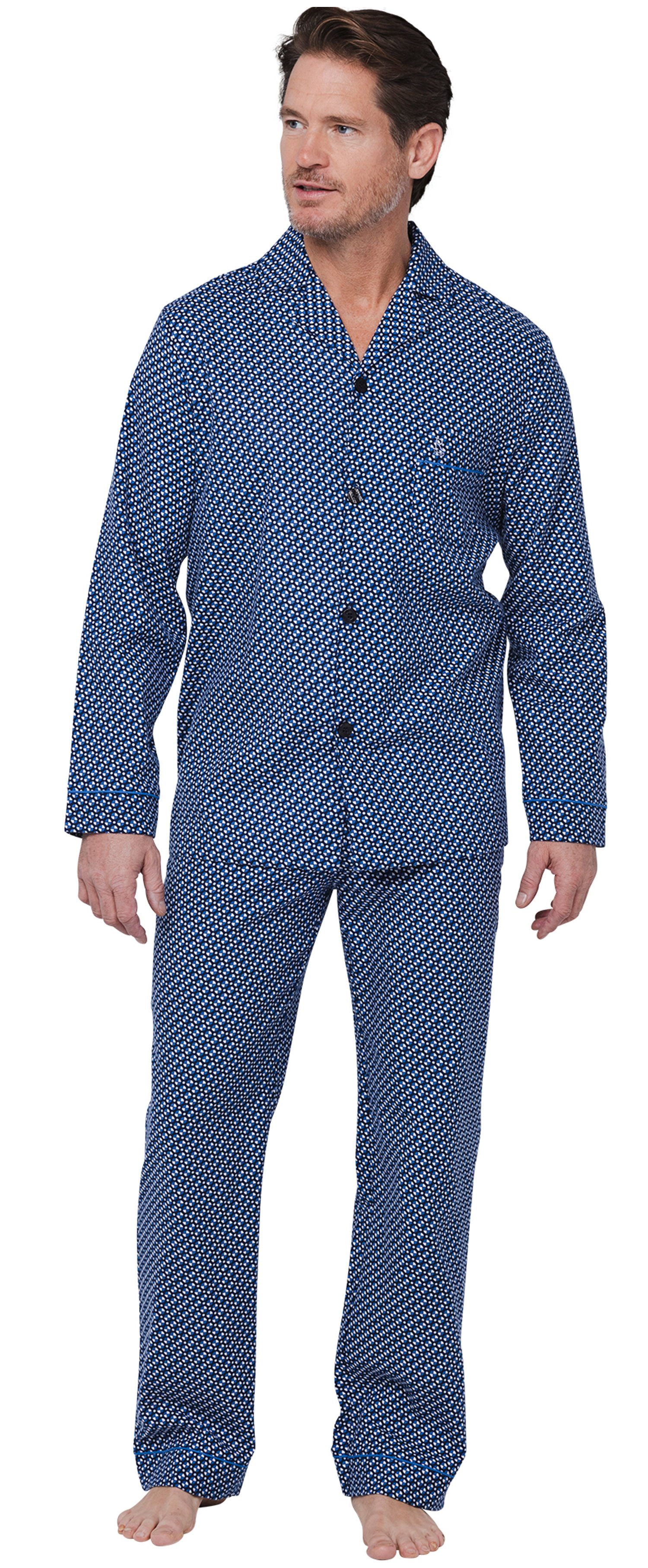 Robson Schlafanzug Herren Flanell Pyjama geknöpft günstig online kaufen