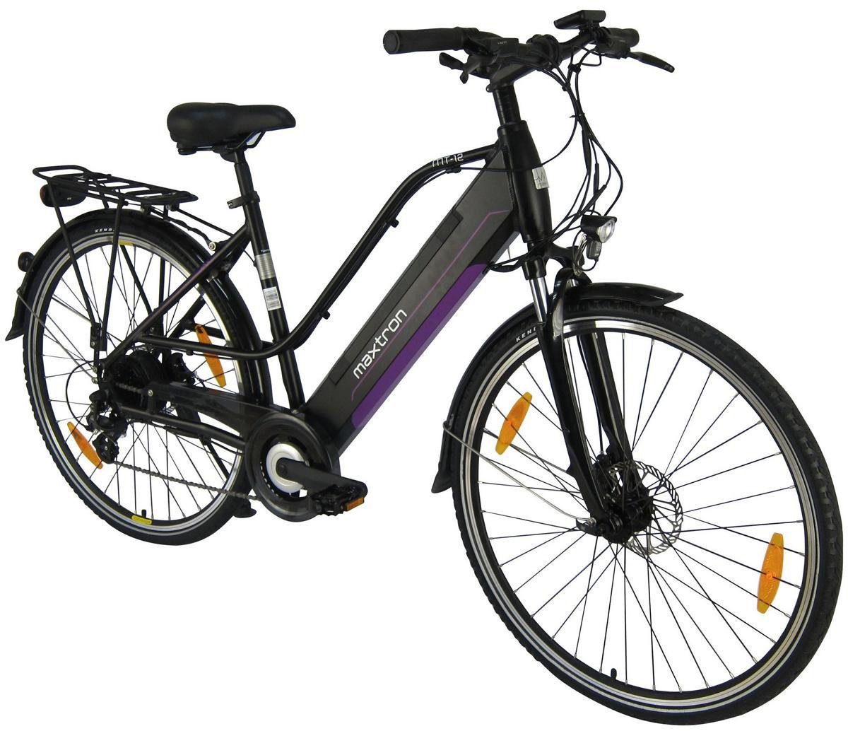 Maxtron E-Bike Trekkingrad MT 12, 8 Gang Shimano Altus Schaltwerk, Kettenschaltung, Heckmotor, 360 Wh, Pedelec, Elektrofahrrad für Damen u. Herren