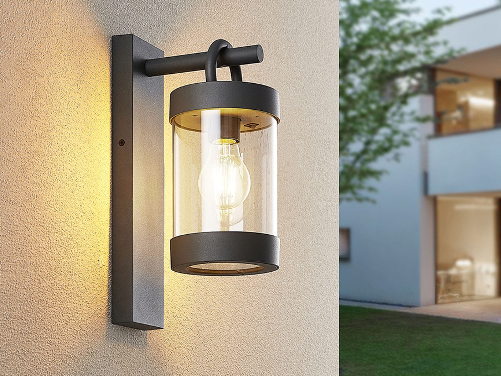 TRIO Leuchten Außen-Wandleuchte, LED wechselbar, Warmweiß, Landhausstil Wand Außenleuchte aus Aluminium mit Acrylglas, Höhe 33cm