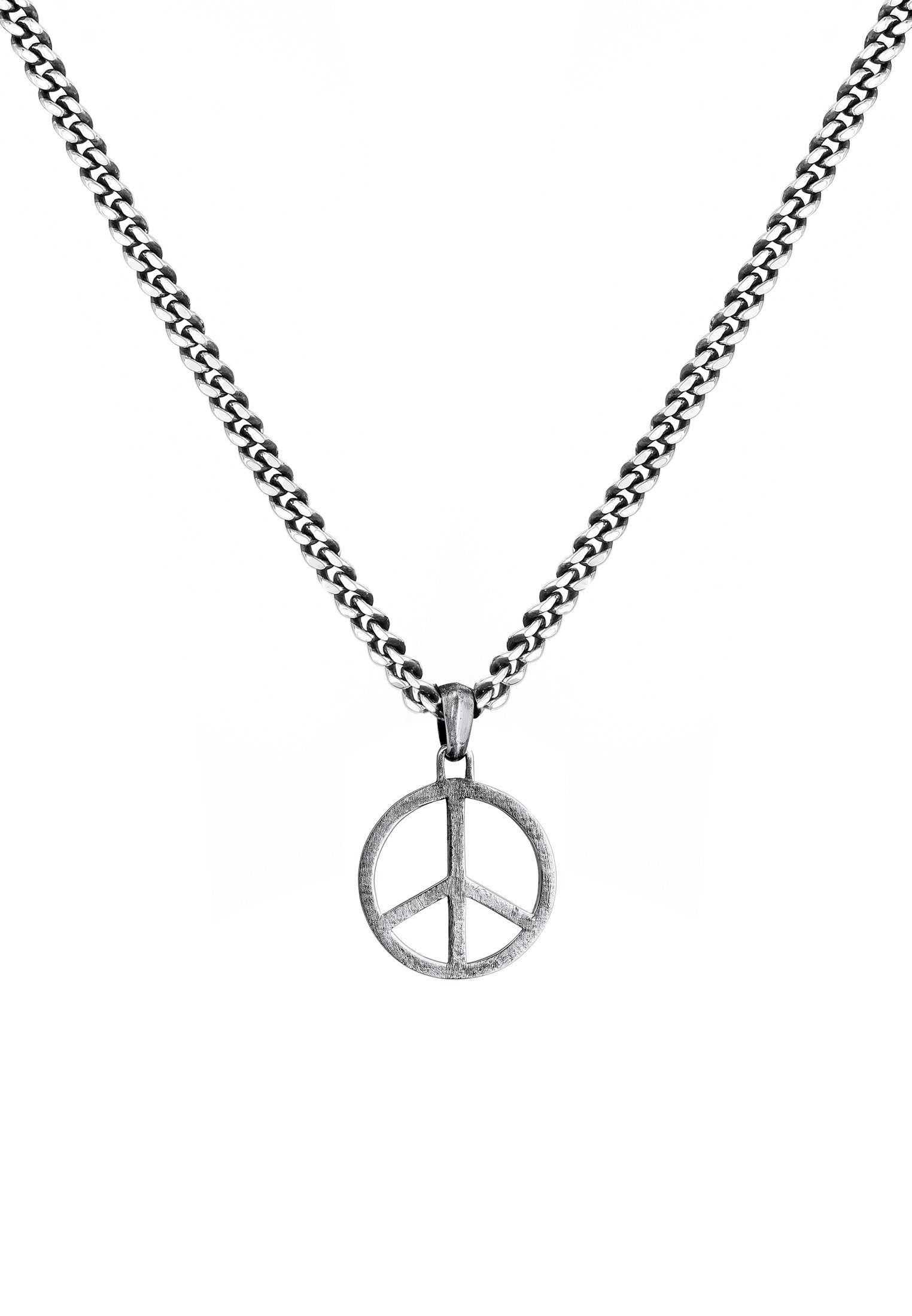 Kuzzoi Kette mit 925 den Silber, Mann Das Anhänger Geschenk ideale Oxidiert für Peace Freund Herrenkette oder