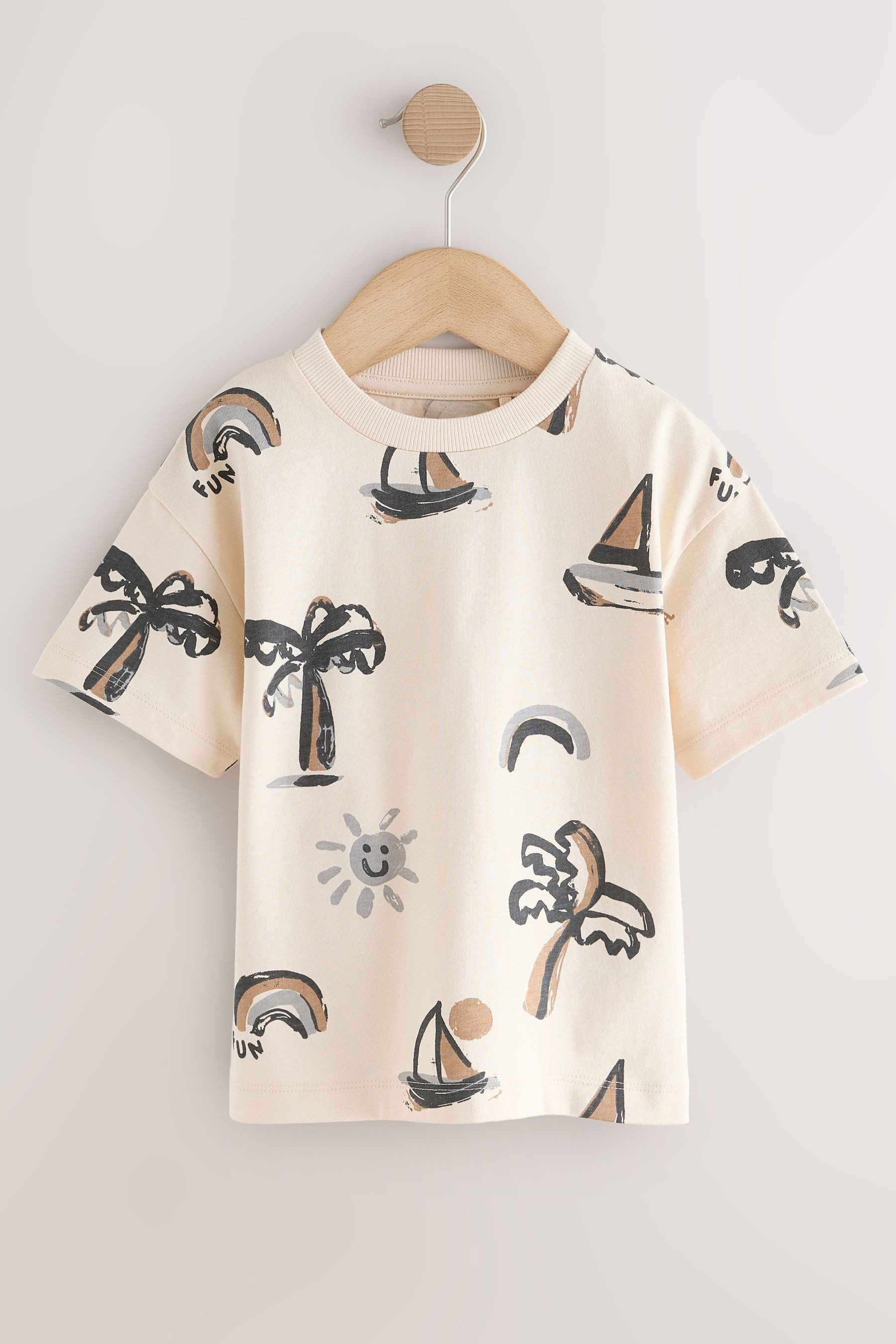 T-Shirt T-Shirt mit kurzen Ärmeln, durchgehend bedruckt