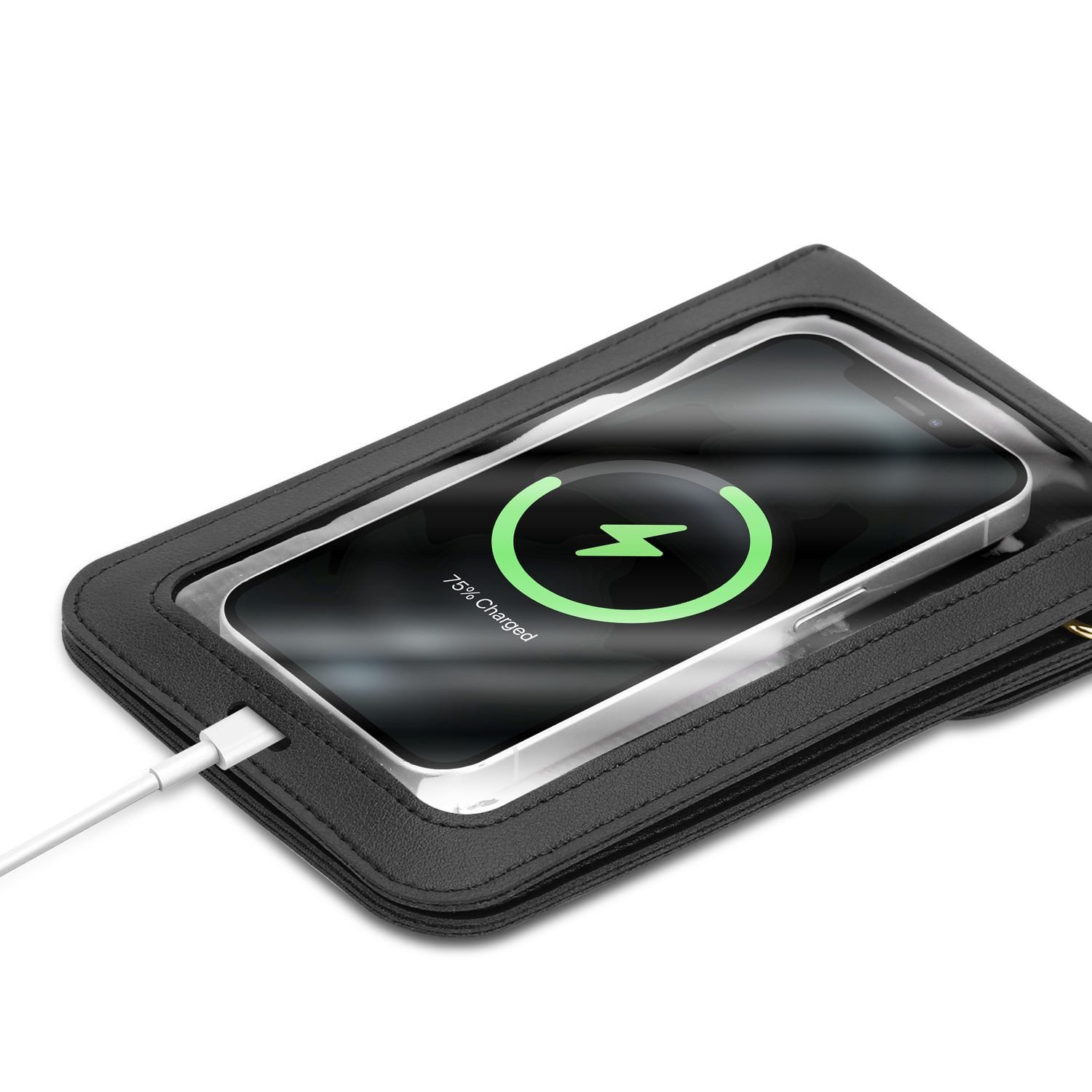 Cadorabo Handytasche für Smartphones bis Displaygröße 7 Zoll (1-tlg), Handytasche Universal bis 7 Zoll Umhängetasche Hülle mit Sichtfenster – Bild 4 von 5