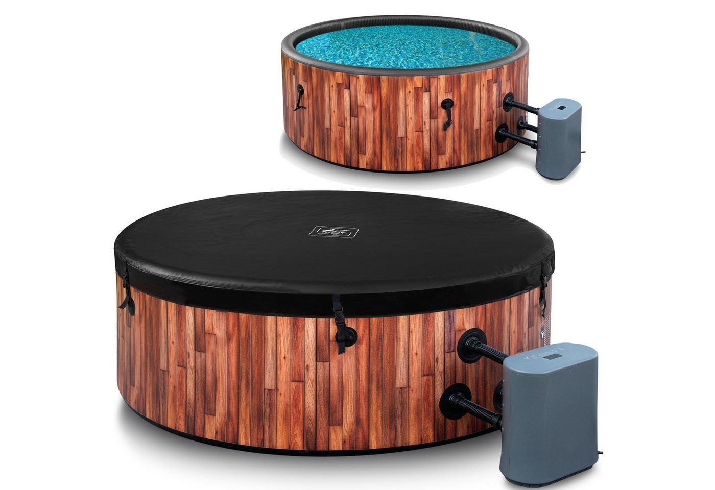 Thumbnail - COIL Whirlpool SPA Aufblasbar, Schwimmbad mit Hydromassage, extra dünn, In- & Outdoor, 4/6 Personen, 150/175 cm