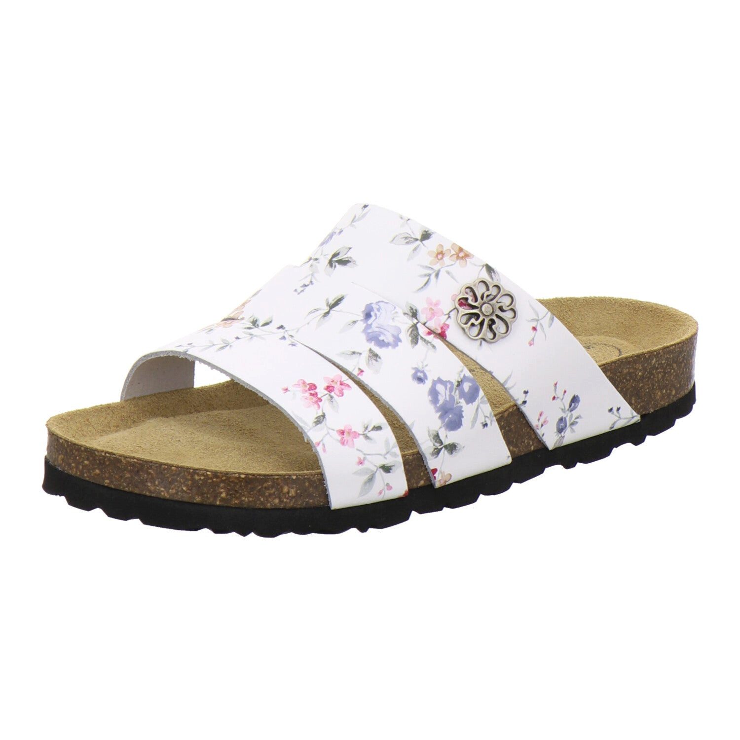 AFS-Schuhe Damen Mehrriemer Pantolette aus Glattleder mit Fußbett, Made in Germany