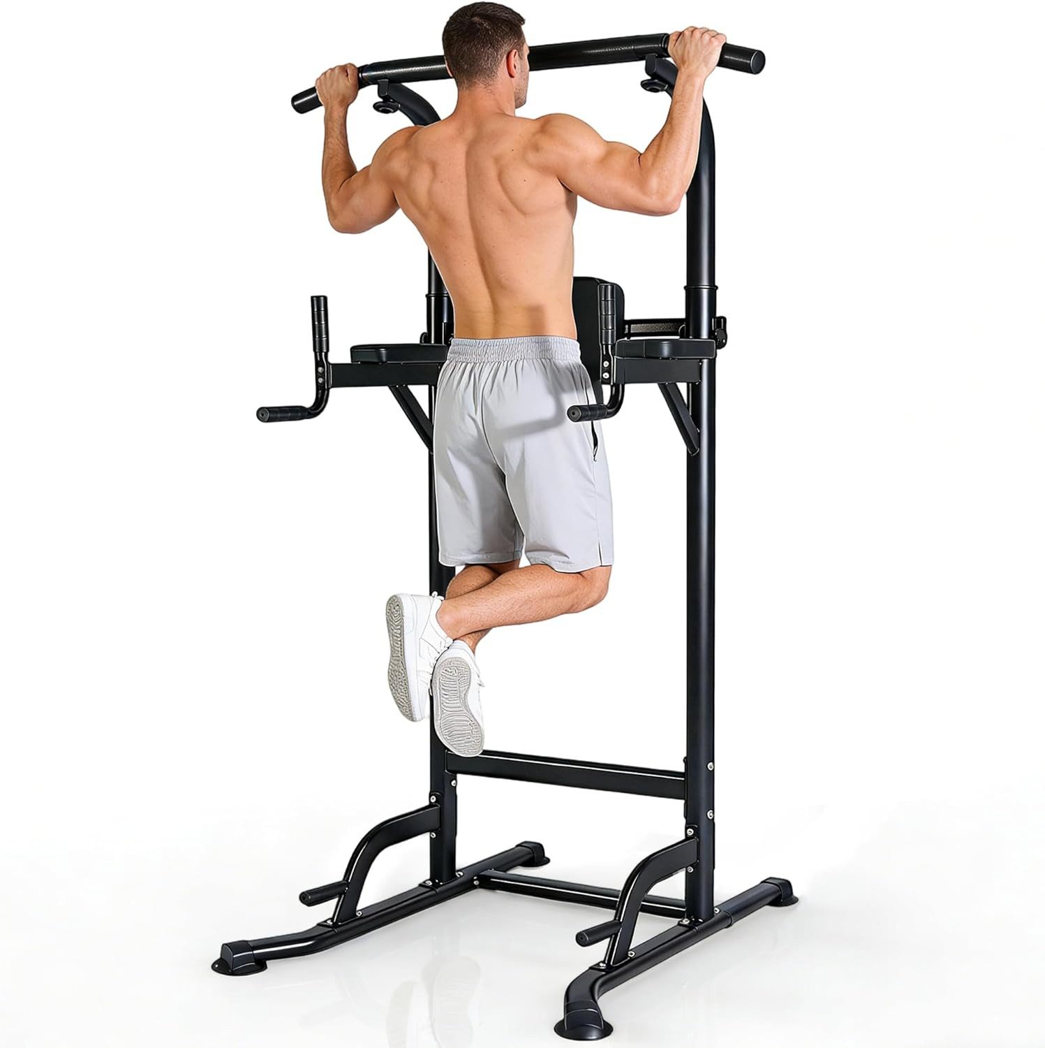 ZMH Kraftstation Multifunktional Power Tower Dip Station - Fitnessstation, Multifunktion Dip Station - Klimmzug - Pull Up mit Einstellbarer