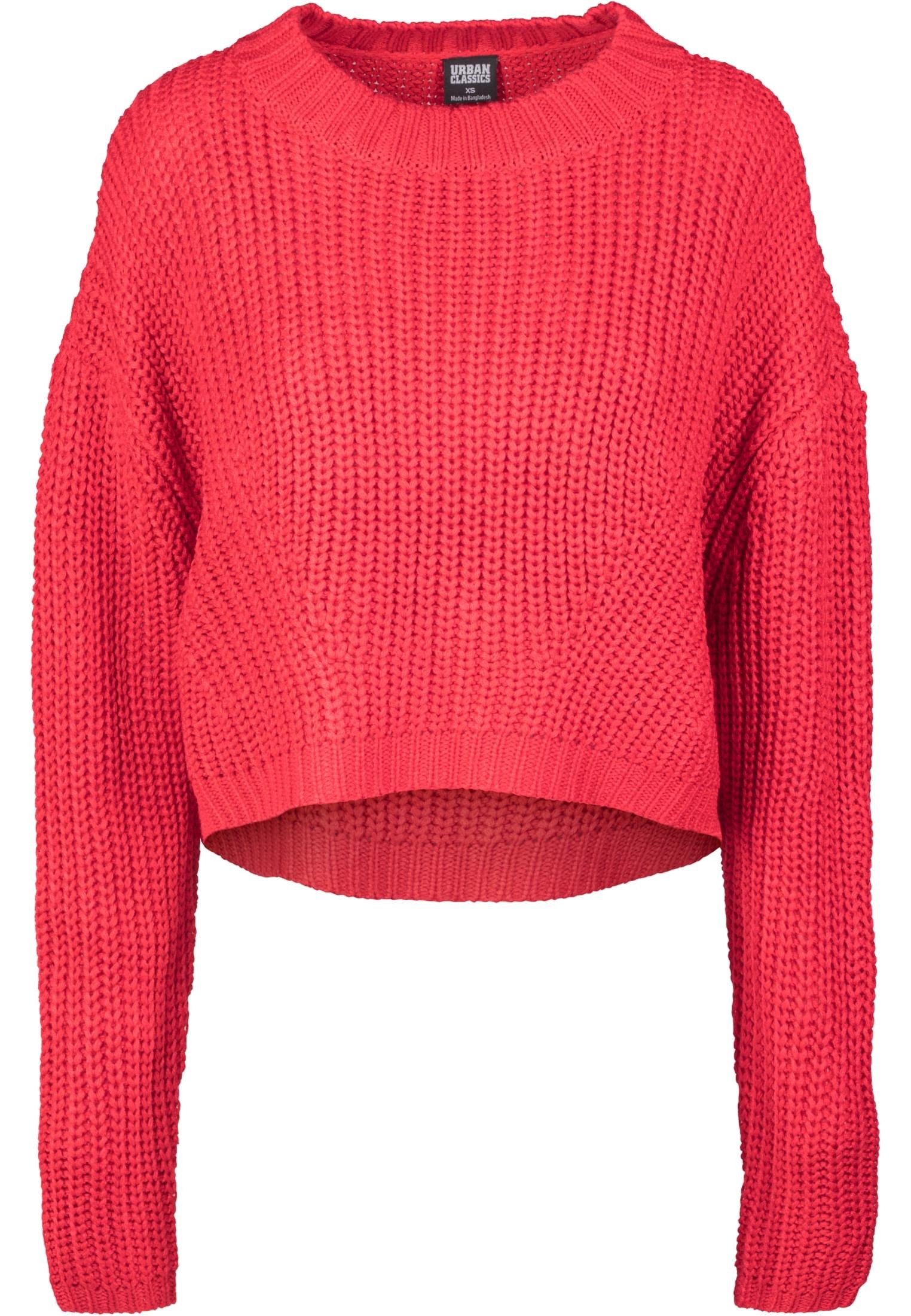 URBAN CLASSICS Kapuzenpullover Damen Ladies Wide Oversize Sweater (1-tlg) firered/