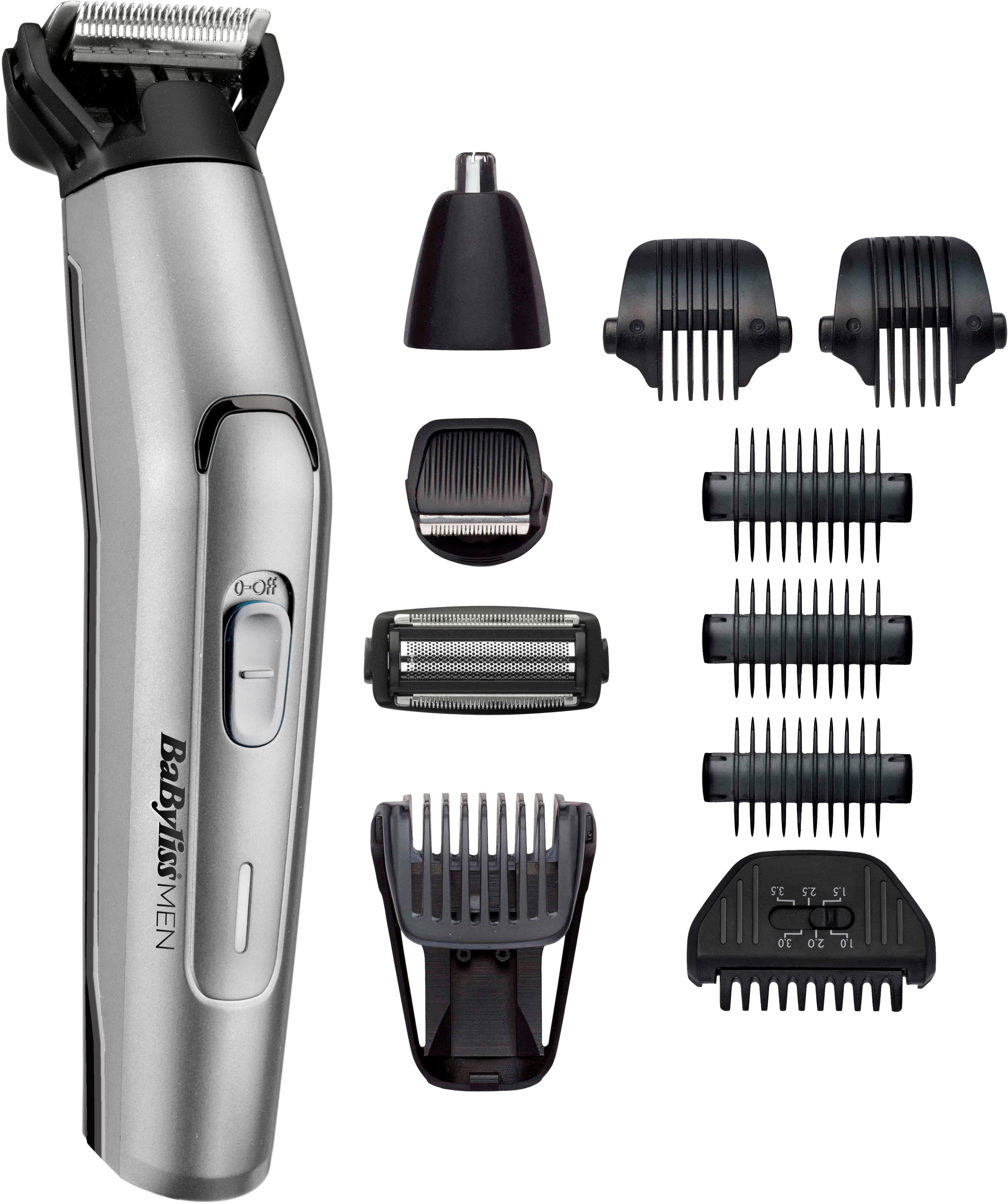 BaByliss Multifunktionstrimmer MT861E MEN, 11-in-1 Titanium Multigrooming Set für Gesicht & Körper