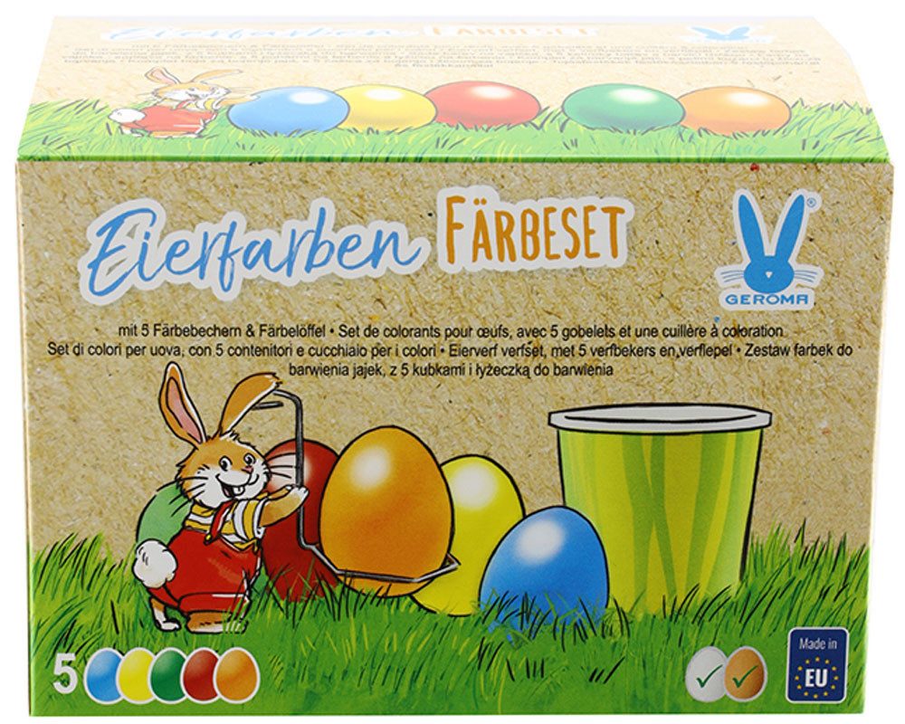 Rodermund Eierfarbe Eierfarben-Set 5 Farben inkl. Becher & Löffel