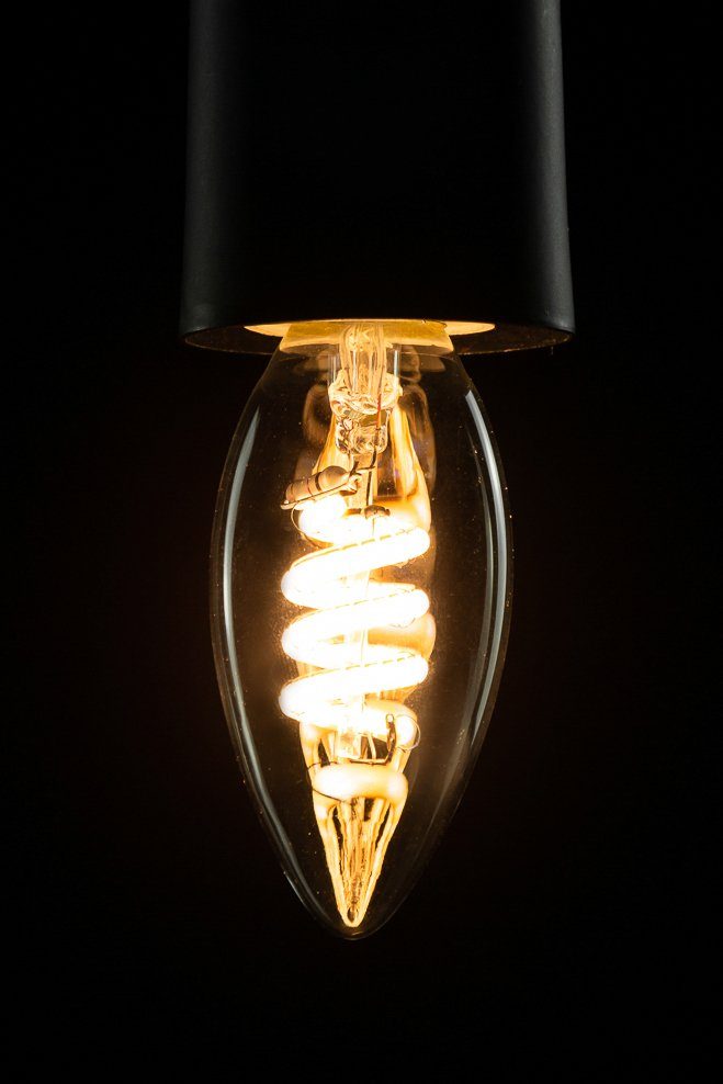 SEGULA dimmbar, E14, LED LED-Leuchtmittel Kerze klar, Warmweiß, klar, Dimming Curved Kerze E14, Ambient Curved