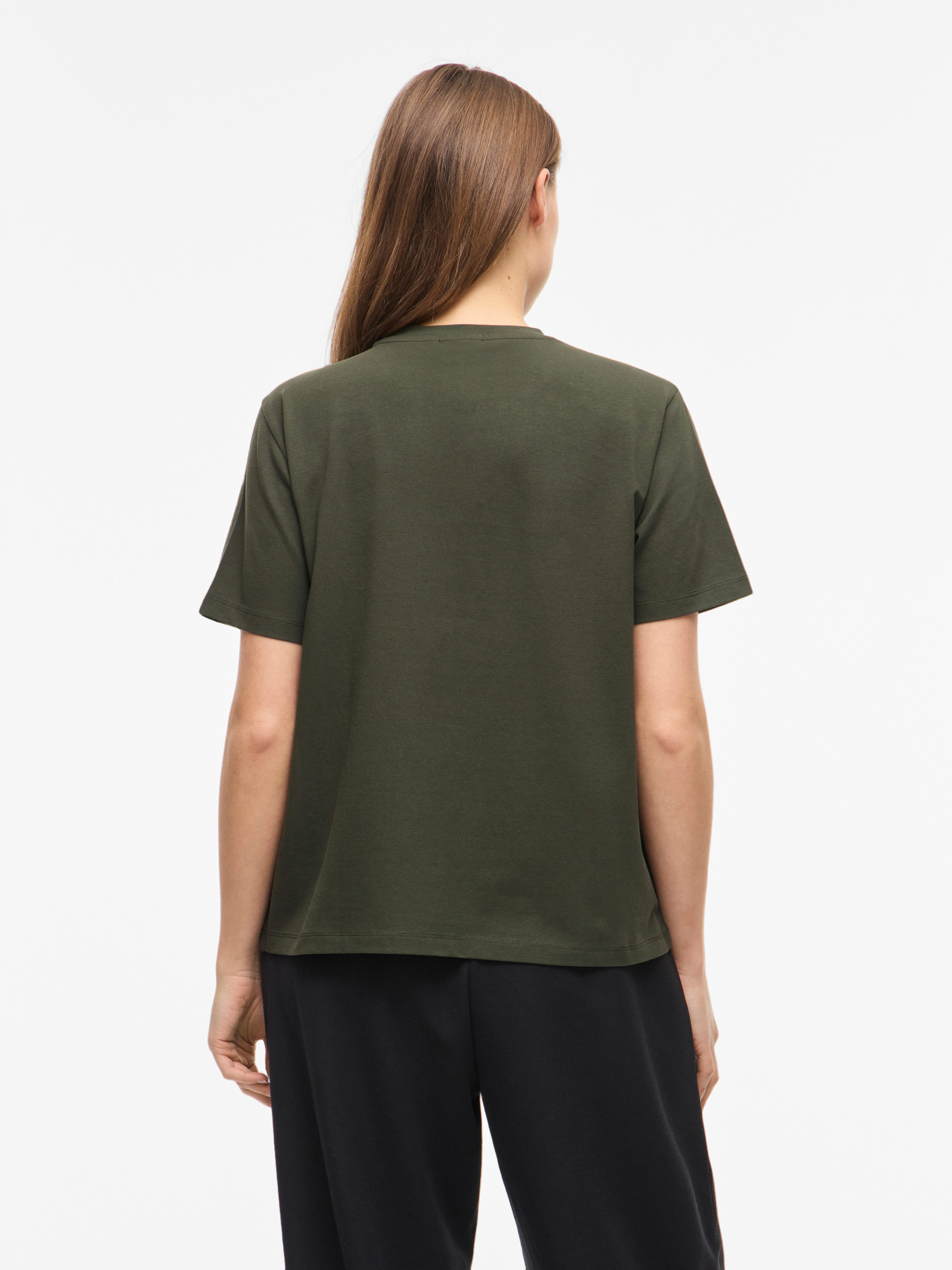 Vila Kurzarmshirt VINORA S/S T-SHIRT - NOOS Baumwollmischung, regular fit