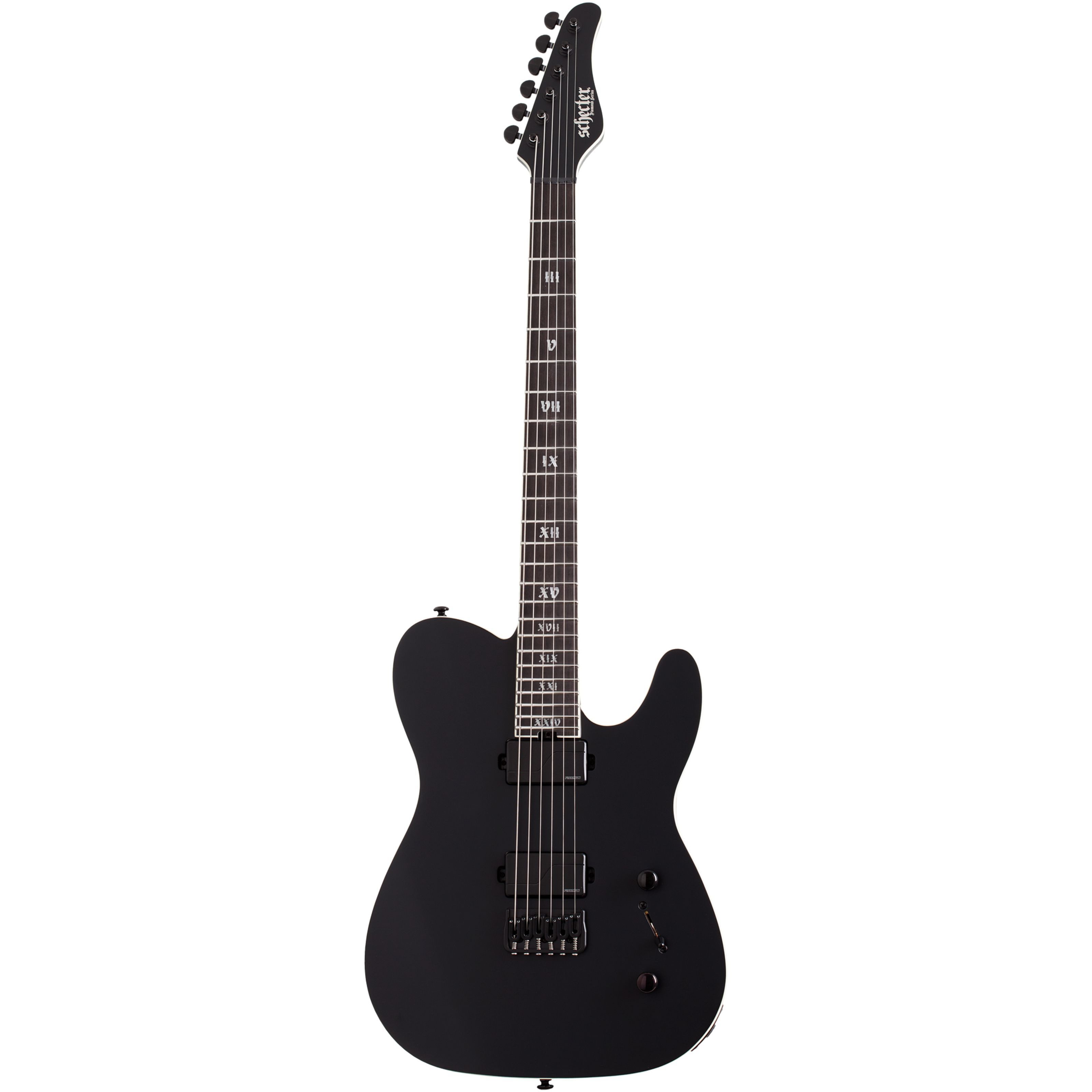 Schecter E-Gitarre, E-Gitarren, T-Modelle, SLS Elite PT Evil Twin Satin Black - E-Gitarre
