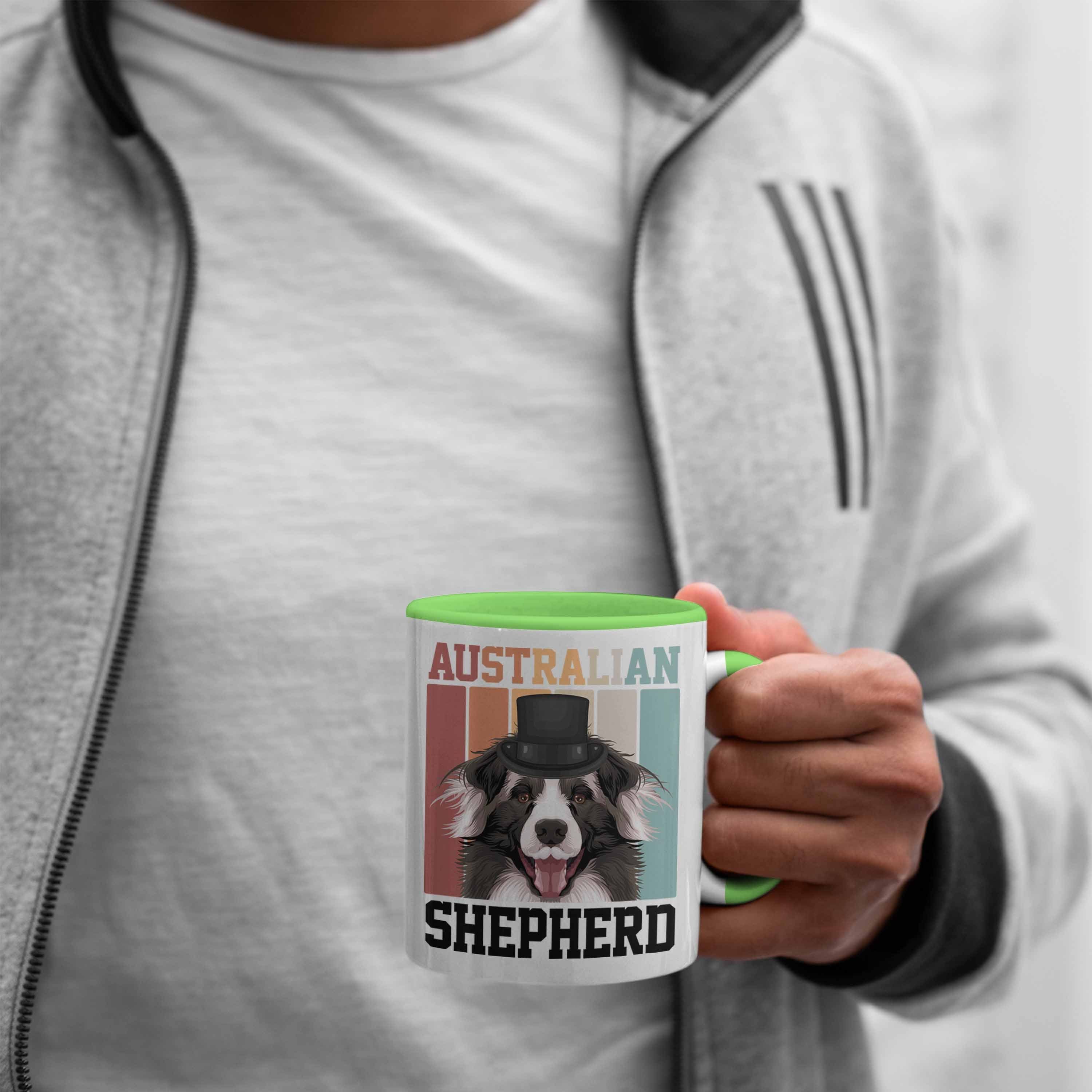 Trendation Tasse Australian Shepherd Besitzer Grün Spruch Lustiger Geschenkid Tasse Geschenk